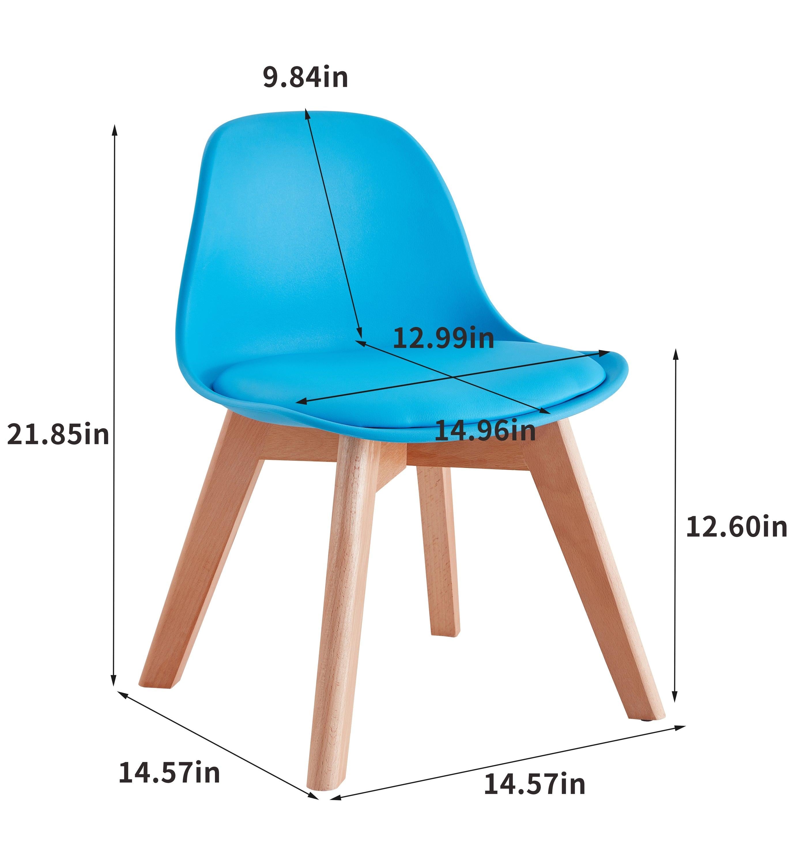 BB chair ,wood leg; pp back with cushion, BLUE, 2 pcs per set