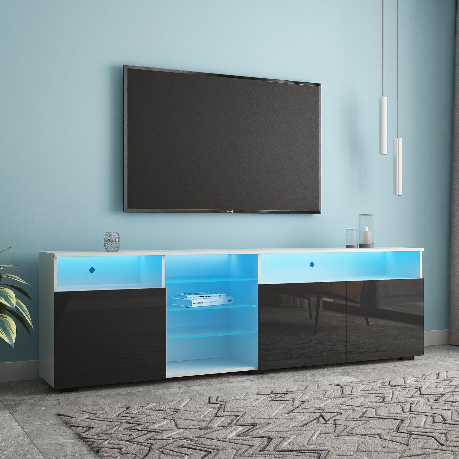 TV Stand High Gloss DoorsModern TV Stand LED(White/Black)