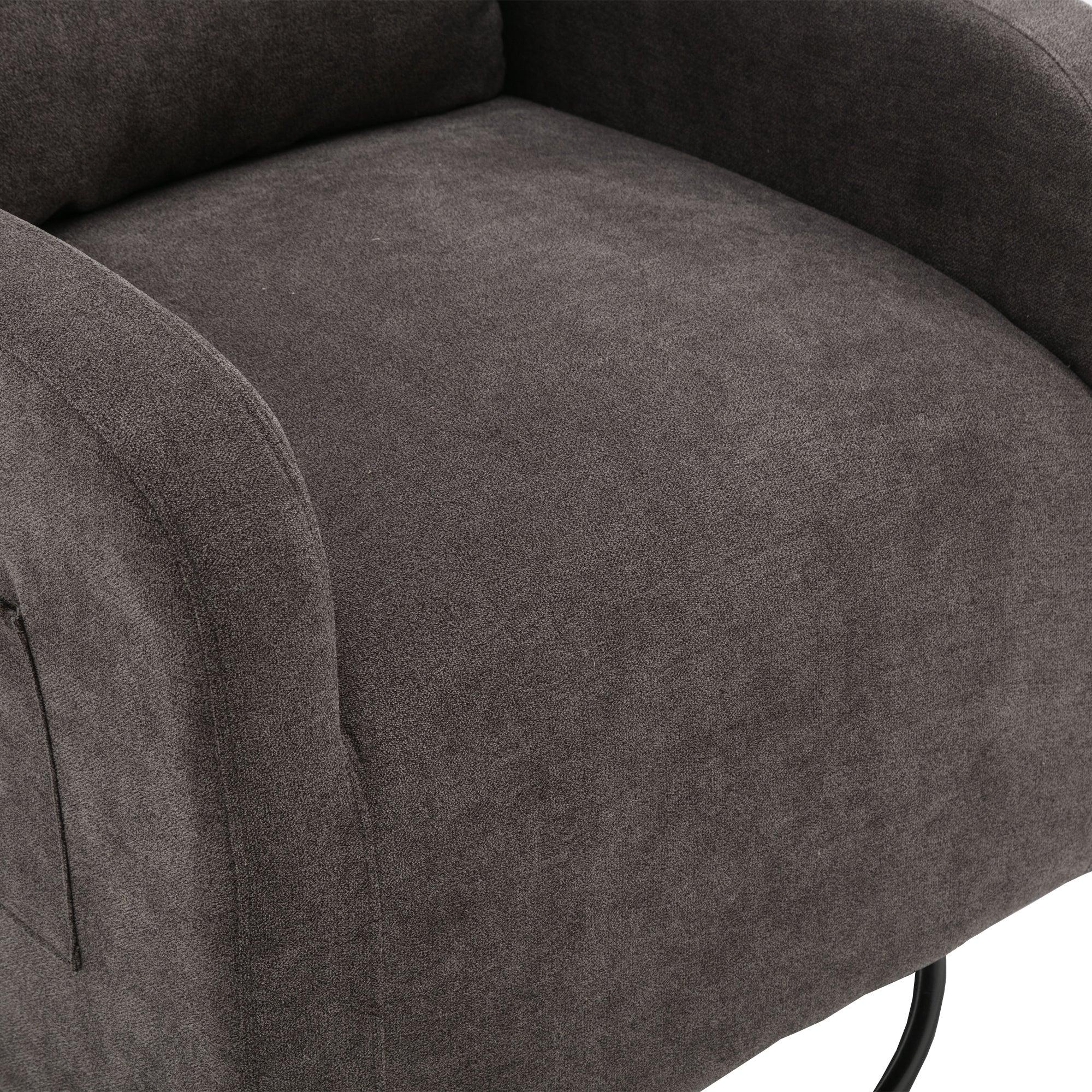 Upholstered Swivel Glider.Rocking Chair for Nursery in Dark Grey.Modern Style One Left Bag