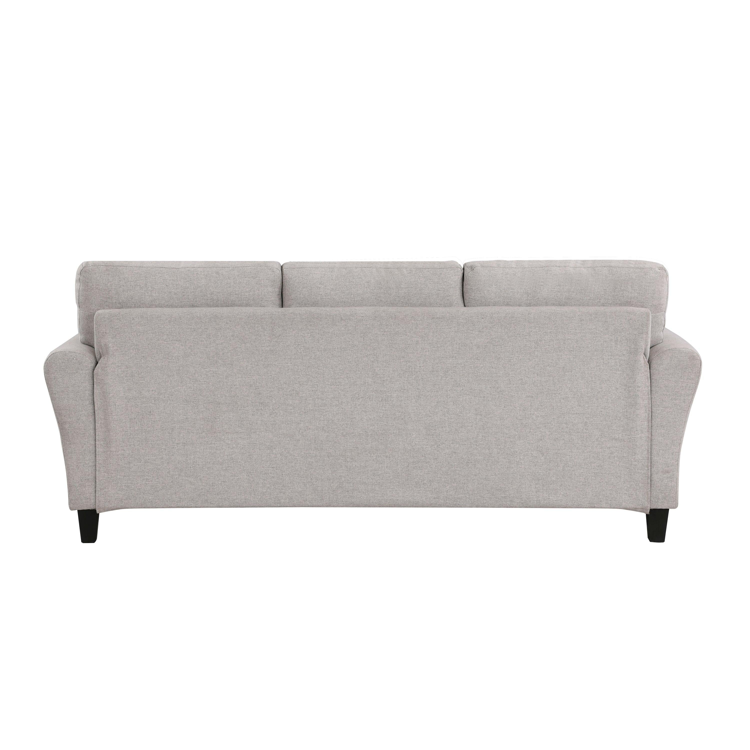 Modern Transitional Sand Hued Textured Fabric Upholstered 1pc Sofa Attached Cushions Living Room Furniture