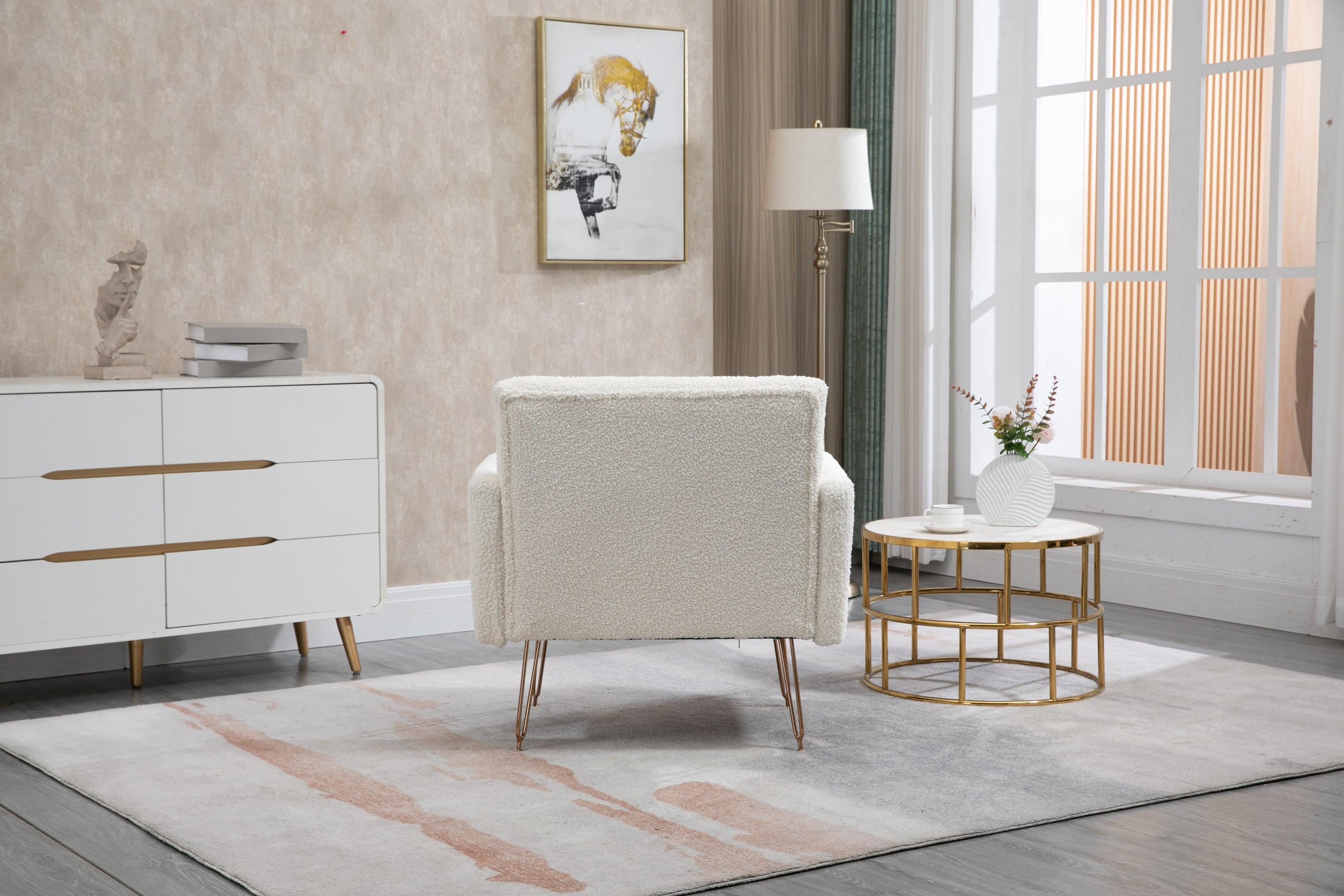 Accent  Chair  ,leisure single sofa  with Rose Golden  feet