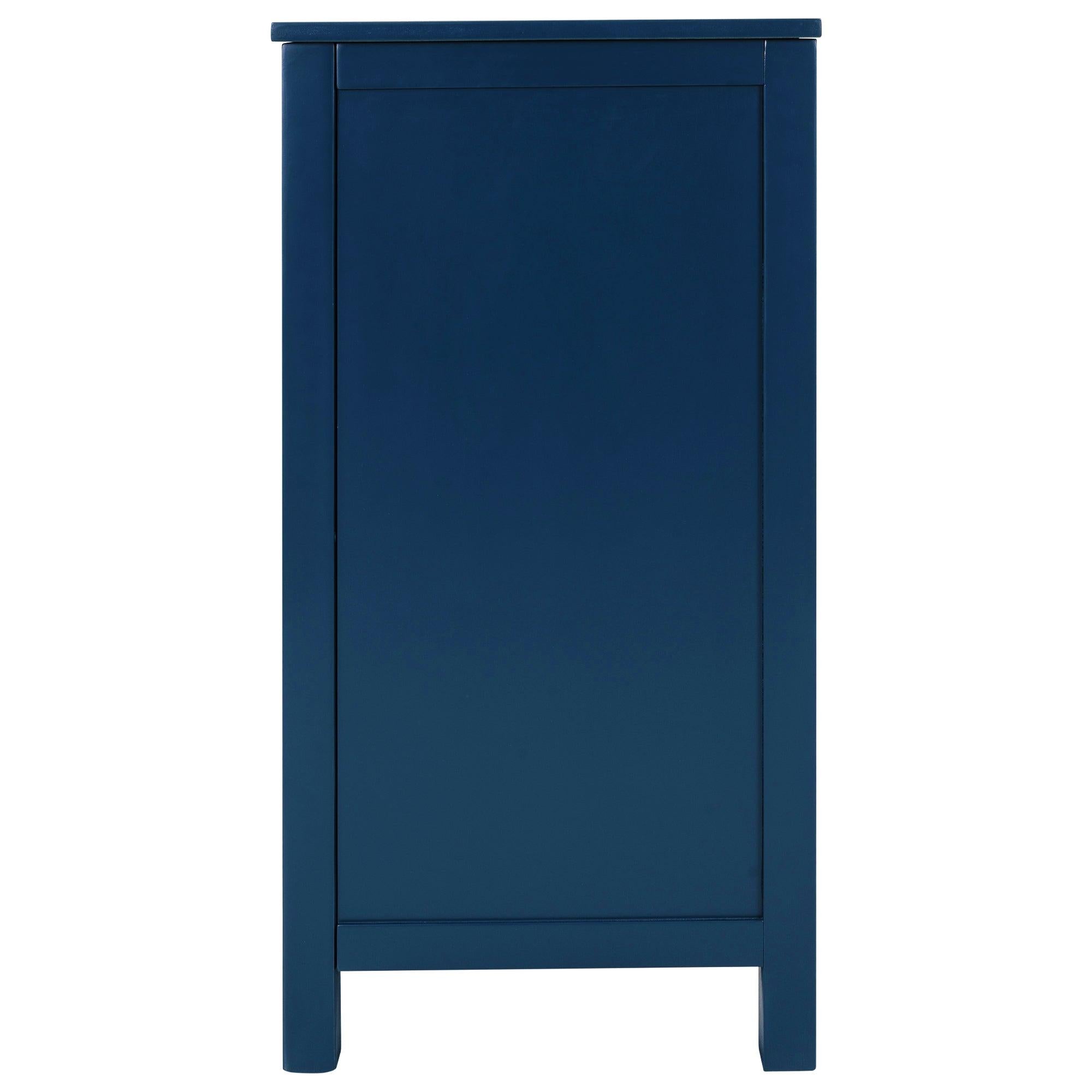 WoodStorage Cabinet with Doors and Adjustable Shelf, Entryway Kitchen Dining Room, Navy Blue