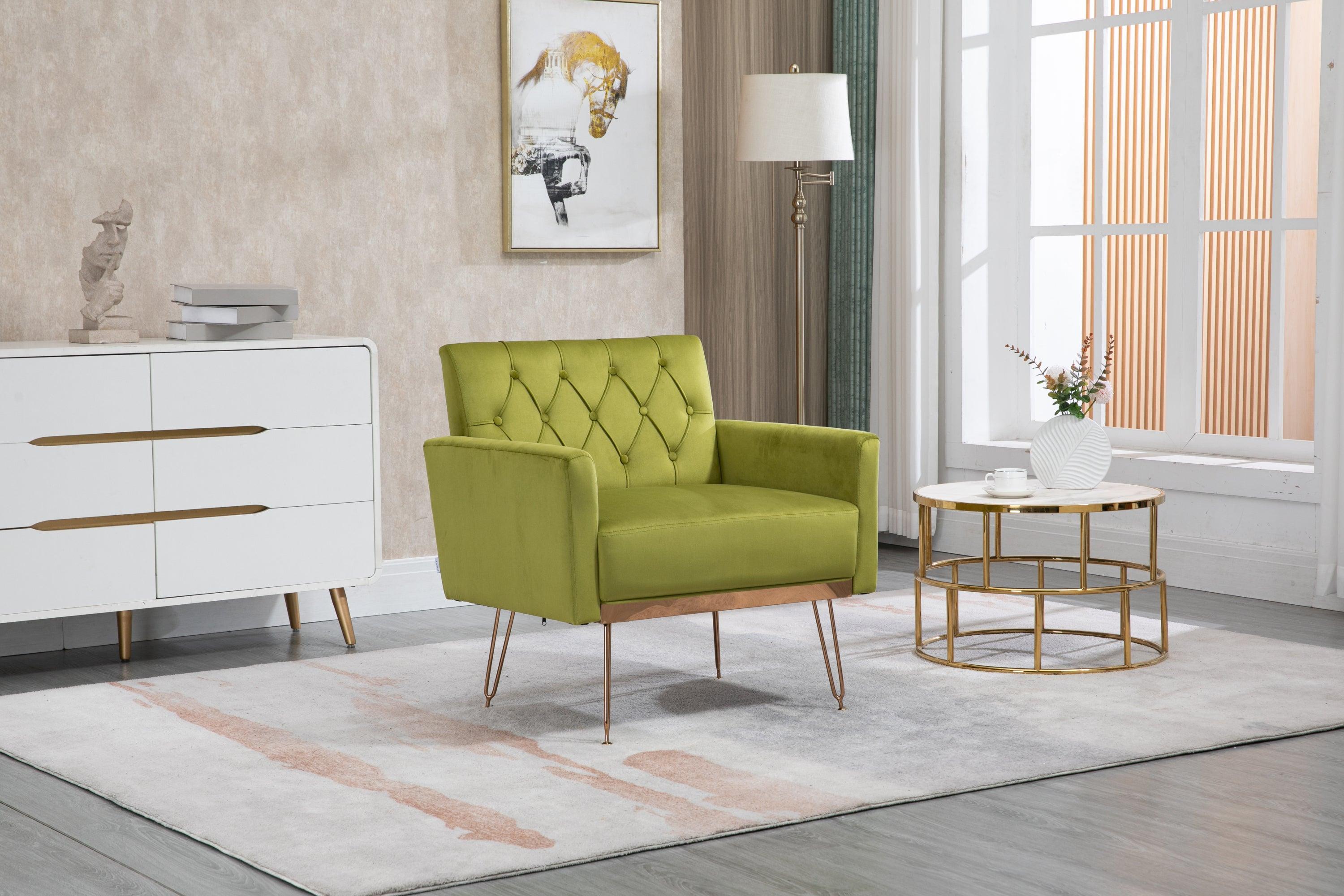 Accent  Chair  ,leisure single sofa  with Rose Golden  feet