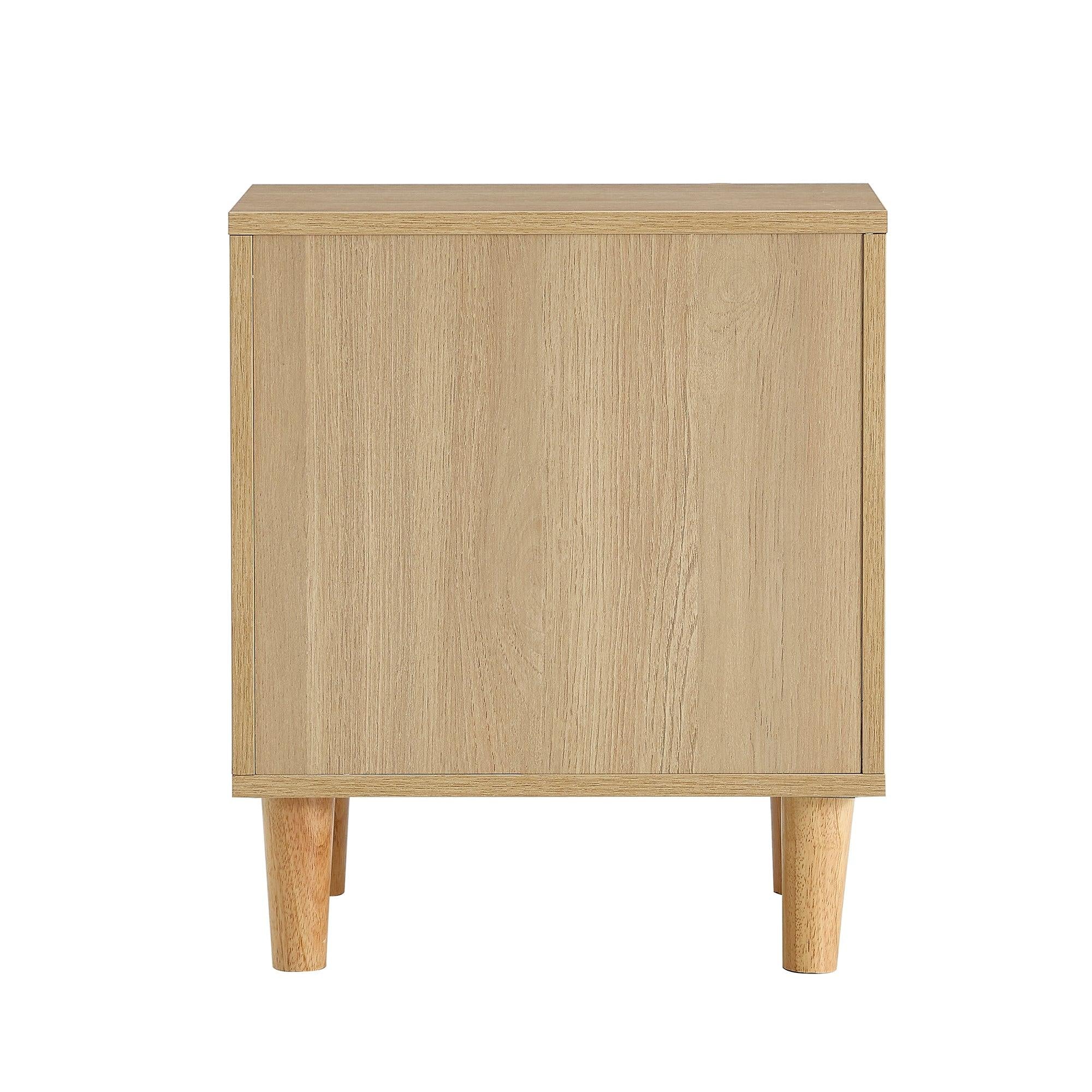 Modern simpleStorage cabinet MDF Board bedside cabinet Japanese rattan bedside cabinet Small household furniture bedside table.Applicable to dressing table in bedroom, porch, living room.2 Drawers