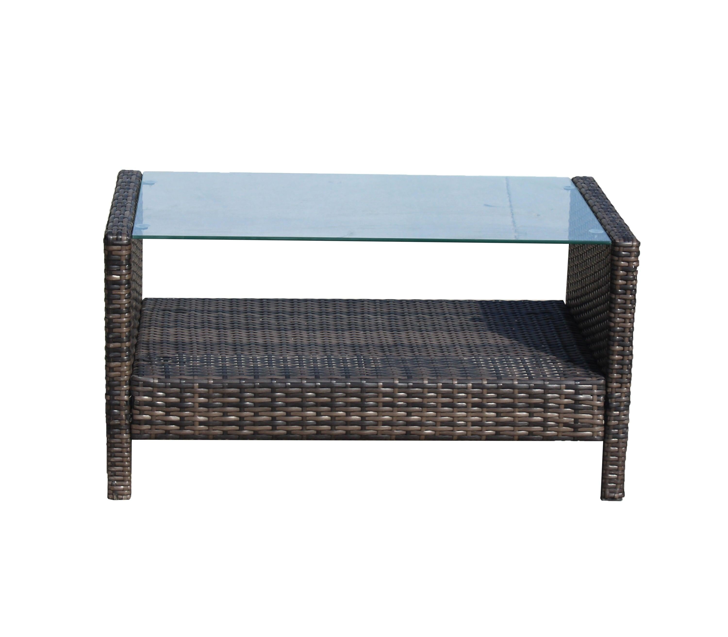 Outdoor patio Furniture  Coffee Table with clear tempered glass