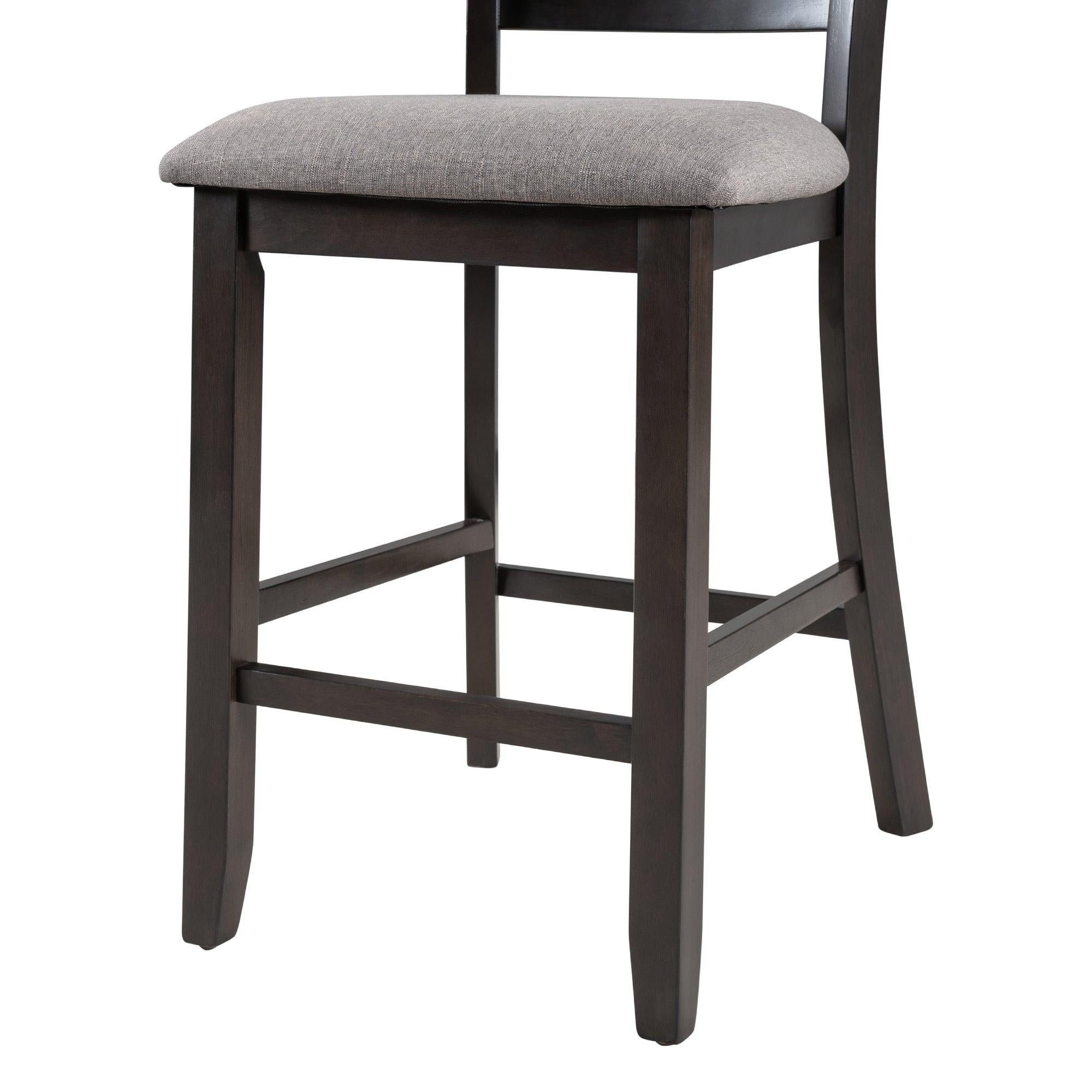 Set of 4 Wooden Counter Height Dining Chair with Padded Chairs, Espresso