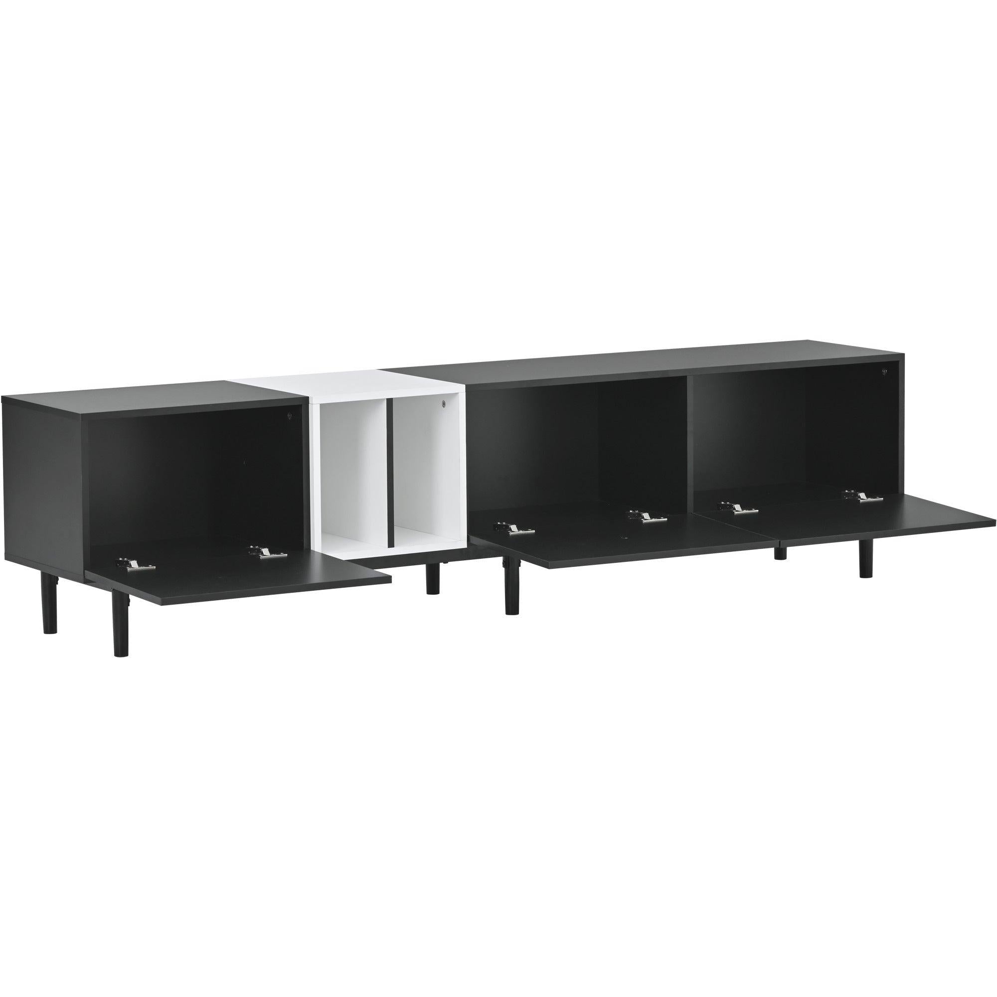 Modern TV Stand for 80’’ TV with 3 Doors, Media Console Table, Entertainment Center with LargeStorage Cabinet for Living Room, Bedroom