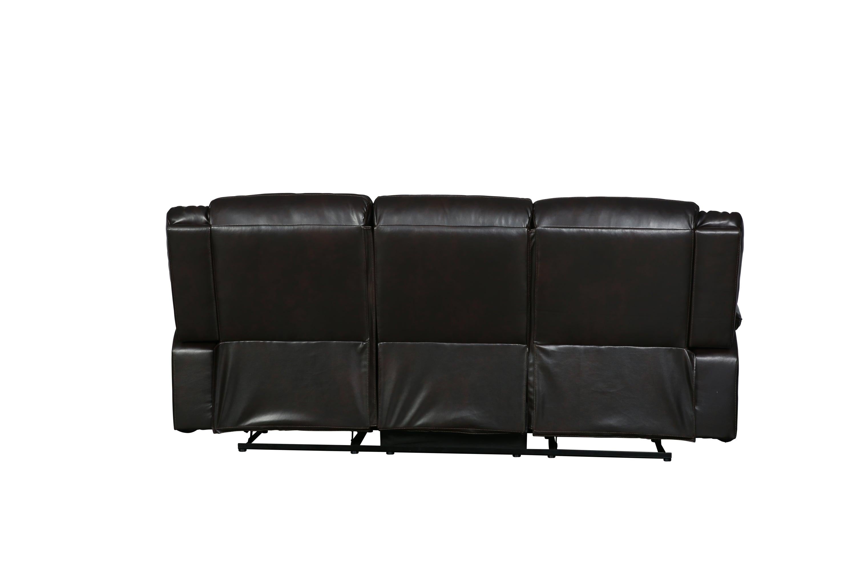 Global United Transitional Leather-Air Reclining Sofa