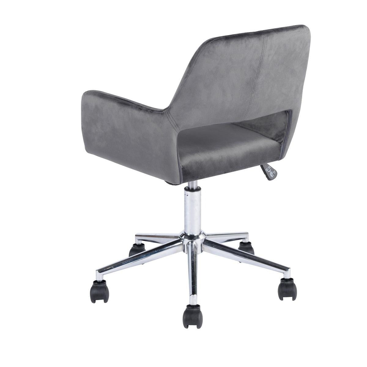 Velvet Upholstered Adjustable Swivel Office Chair, GREY