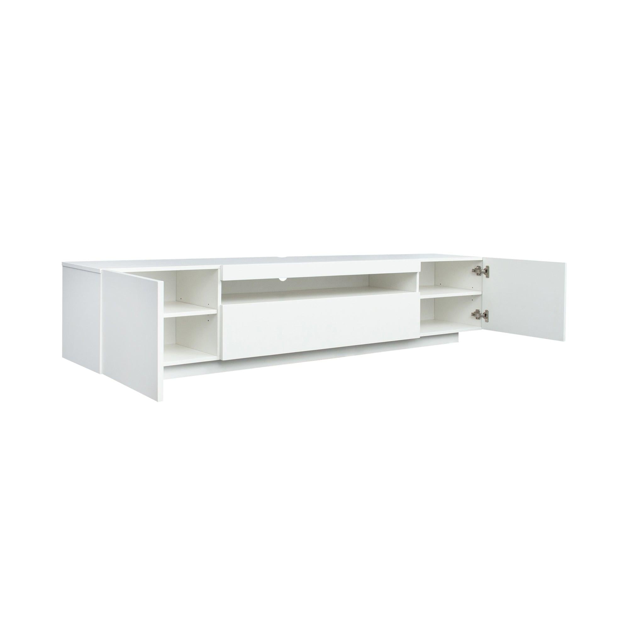 TV Cabinet Wholesale, White TV Stand with Lights,Modern LED TV Cabinet withStorage Drawers, Living Room Entertainment Center Media Console Table