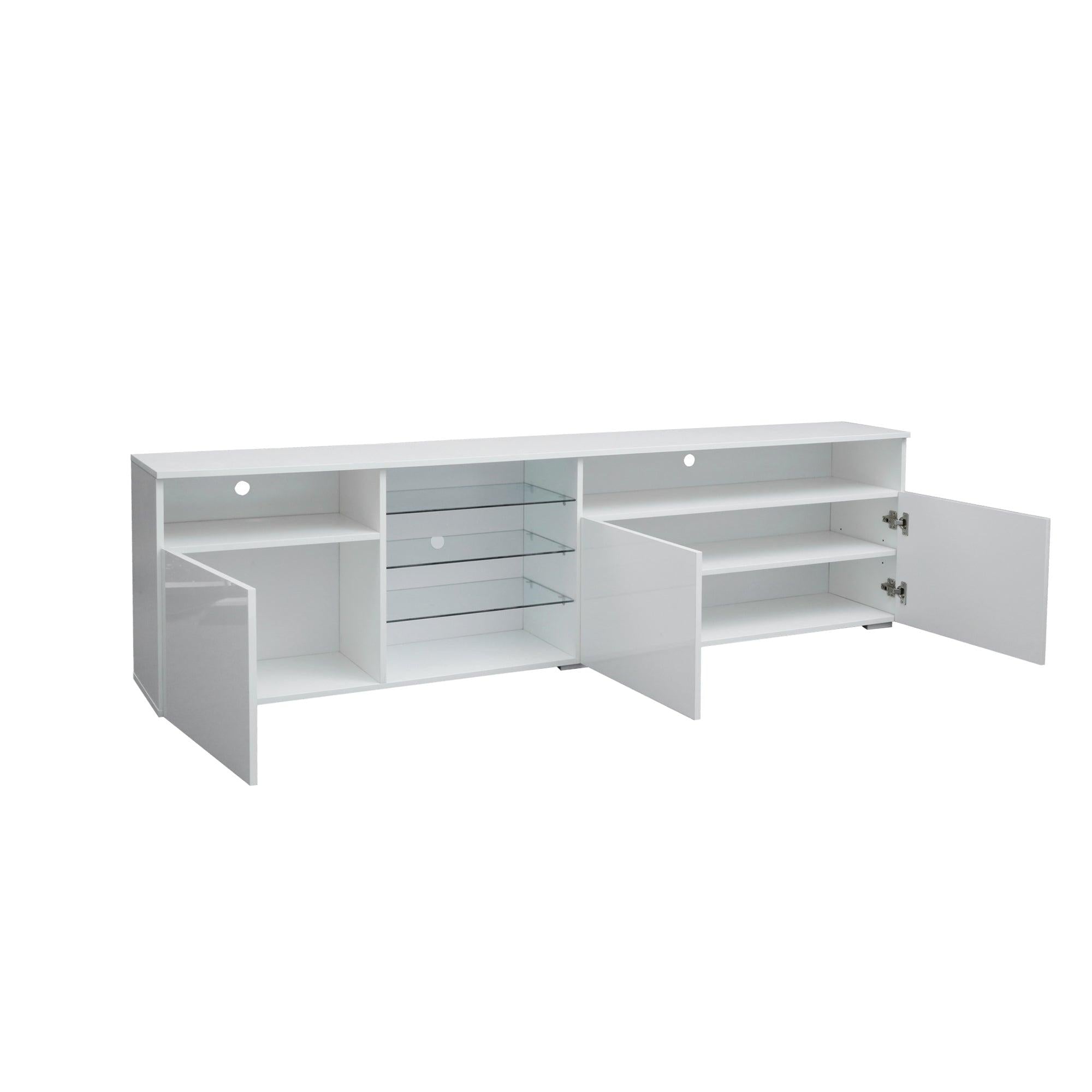 TV Stand  High Gloss DoorsModern TV Stand LED (White)