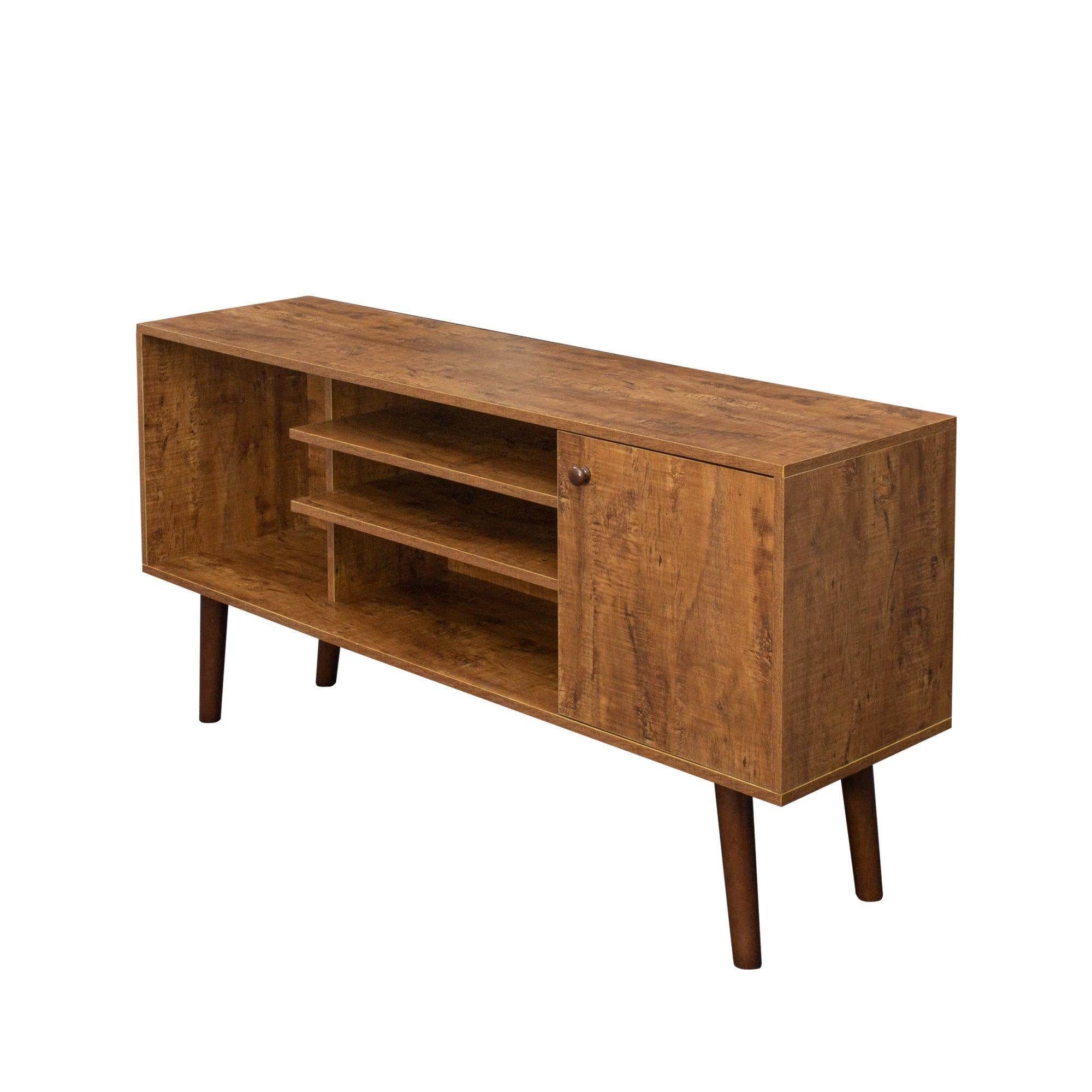 TV Stand Use in Living Room Furniture with 1Storage and 2 shelves Cabinet, high quality particle board,Walnut