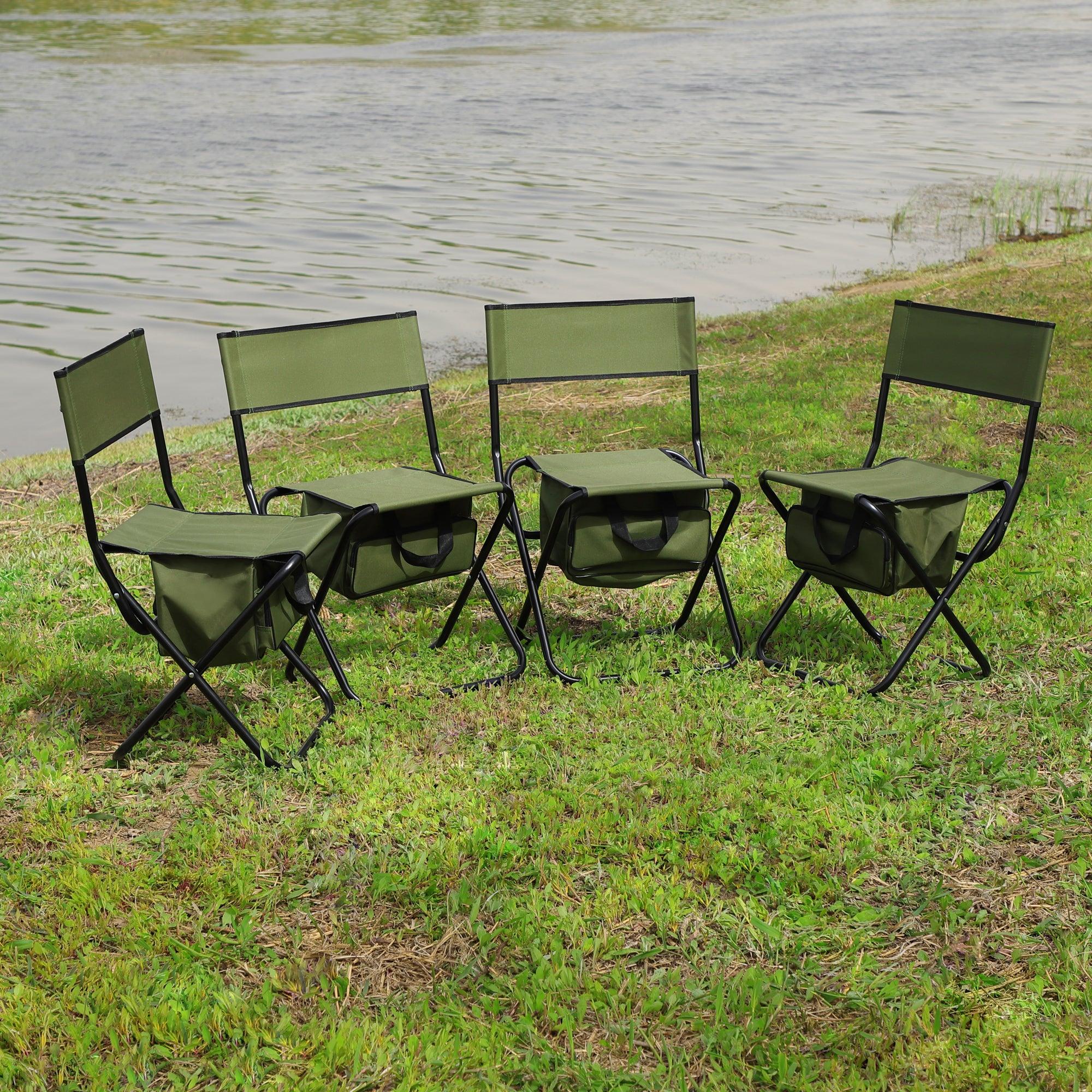 Set of 5, Folding Outdoor Table and Chairs Set for Indoor, Outdoor Camping, Picnics, Beach,Backyard, BBQ, Party, Patio, Black/Green