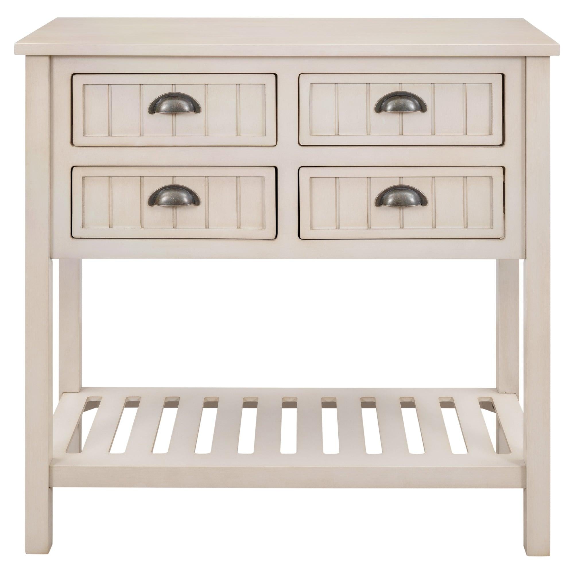 Cambridge Series Buffet Sideboard Console Table with Bottom Shelf (Gray)