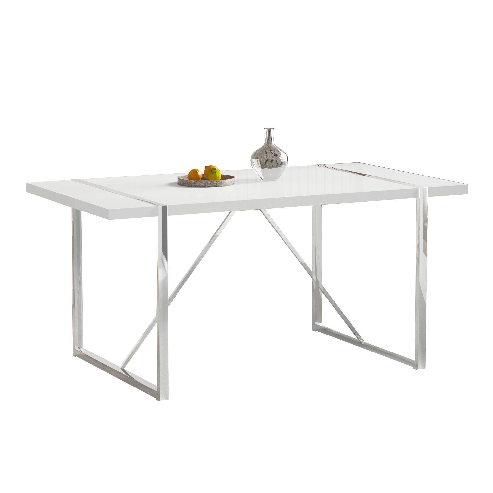 Dining Table.Rustic Industrial Rectangular MDF Wood White Dining Table For 4-6 Person, With 1.6" Thick Engineered Wood Tabletop and plating Metal Legs, For writing DeskKitchen terrace Dining  Room