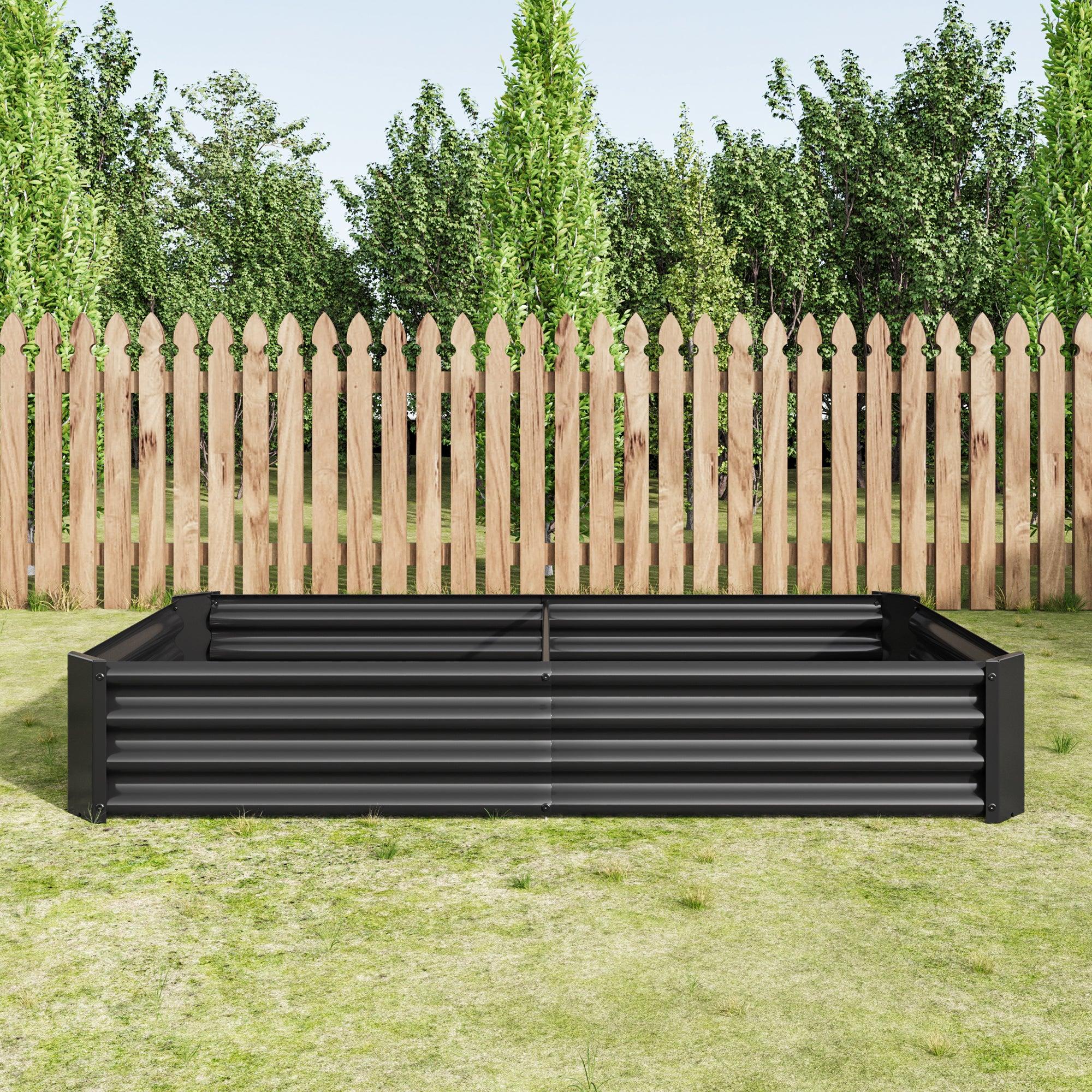 Raised Garden Bed Outdoor, 6×3×1ft , Metal Raised  Rectangle Planter Beds for Plants, Vegetables, and Flowers - Black