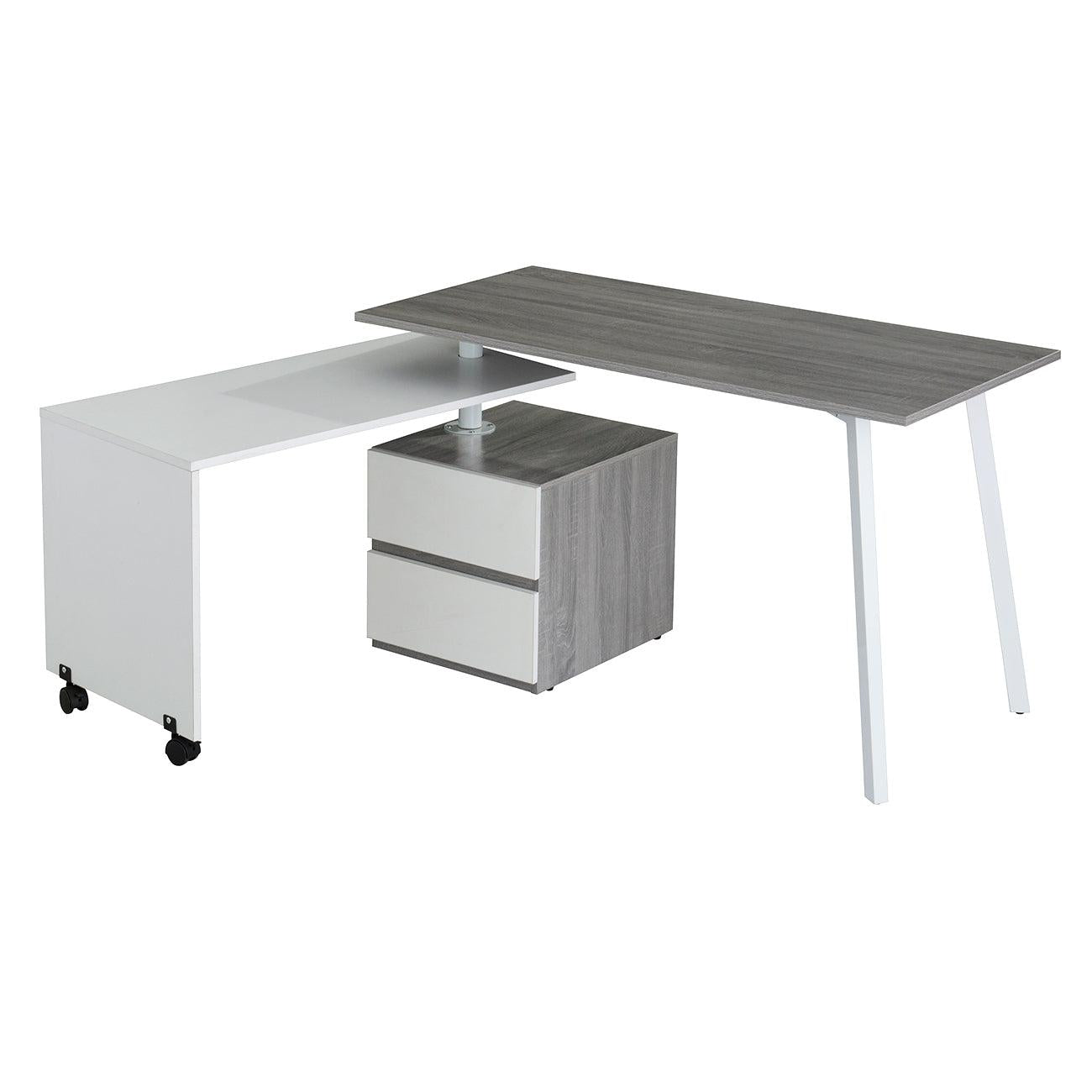 Techni Mobili Rotating Multi-PositionalModern Desk, Grey