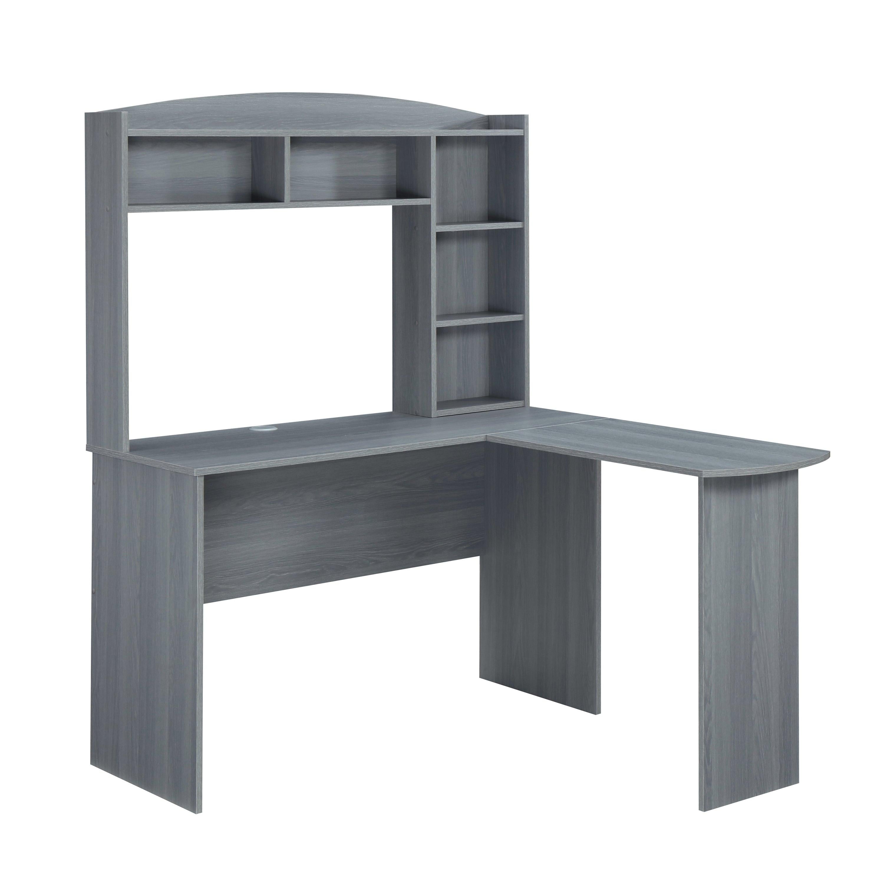 Techni MobiliModern L-Shaped Desk with Hutch, Grey