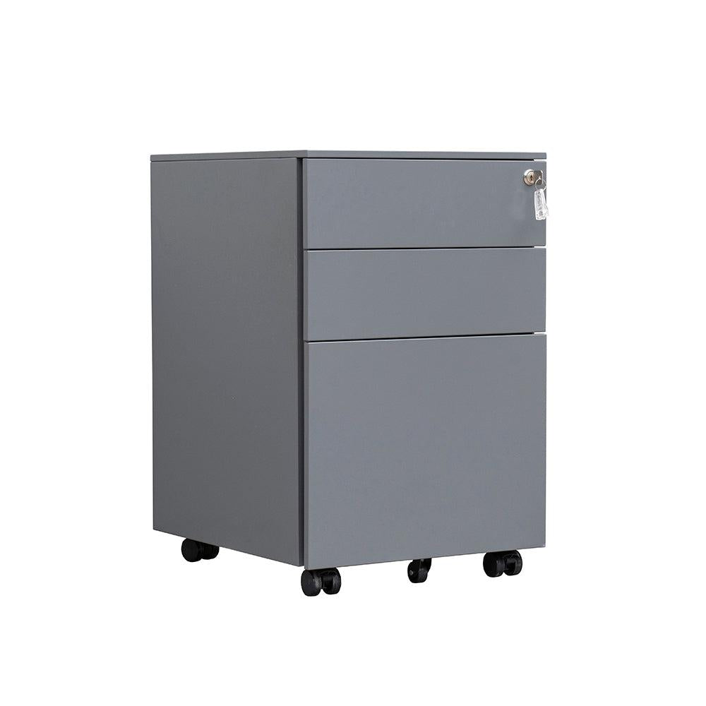 3 Drawer Mobile File Cabinet with Lock Steel File Cabinet for Legal/Letter/A4/F4 Size, Fully Assembled Include Wheels, Home/ Office Design image