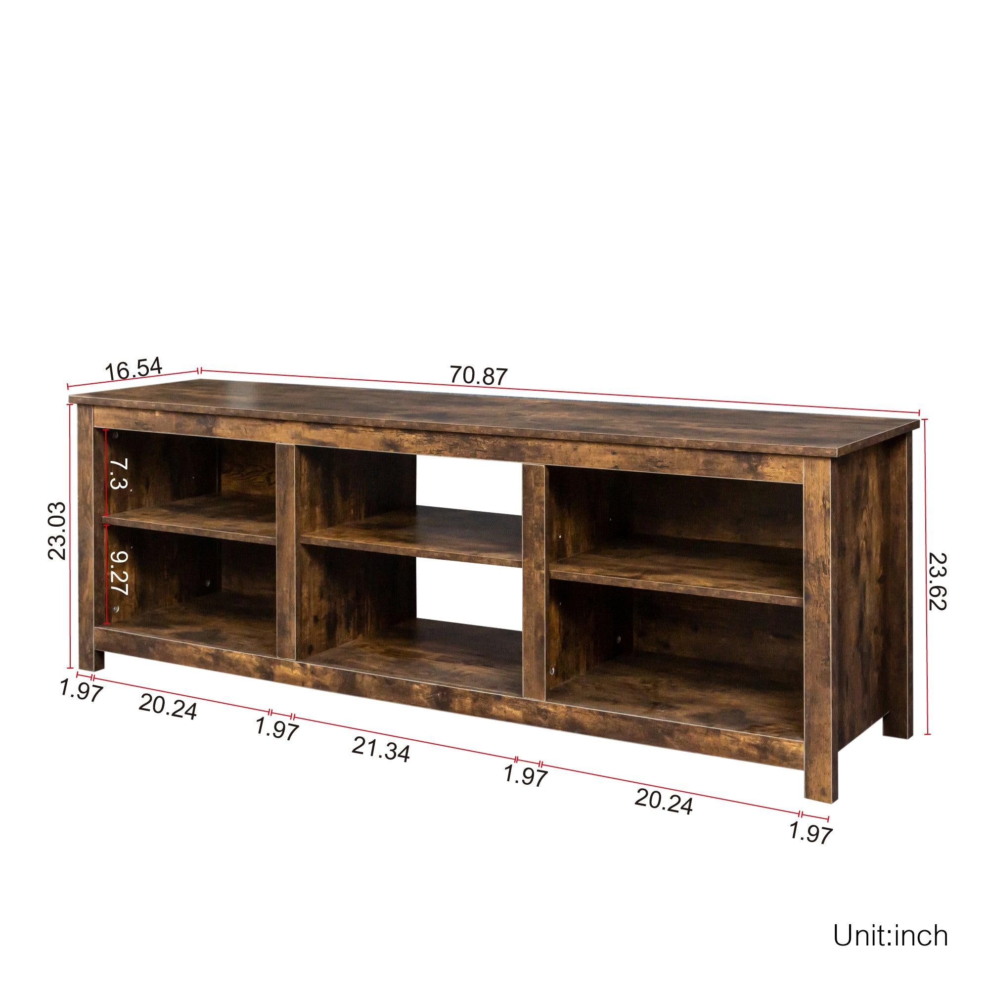 Living room TV stand furniture with 6Storage compartments and 1 shelf cabinet, high-quality particle board