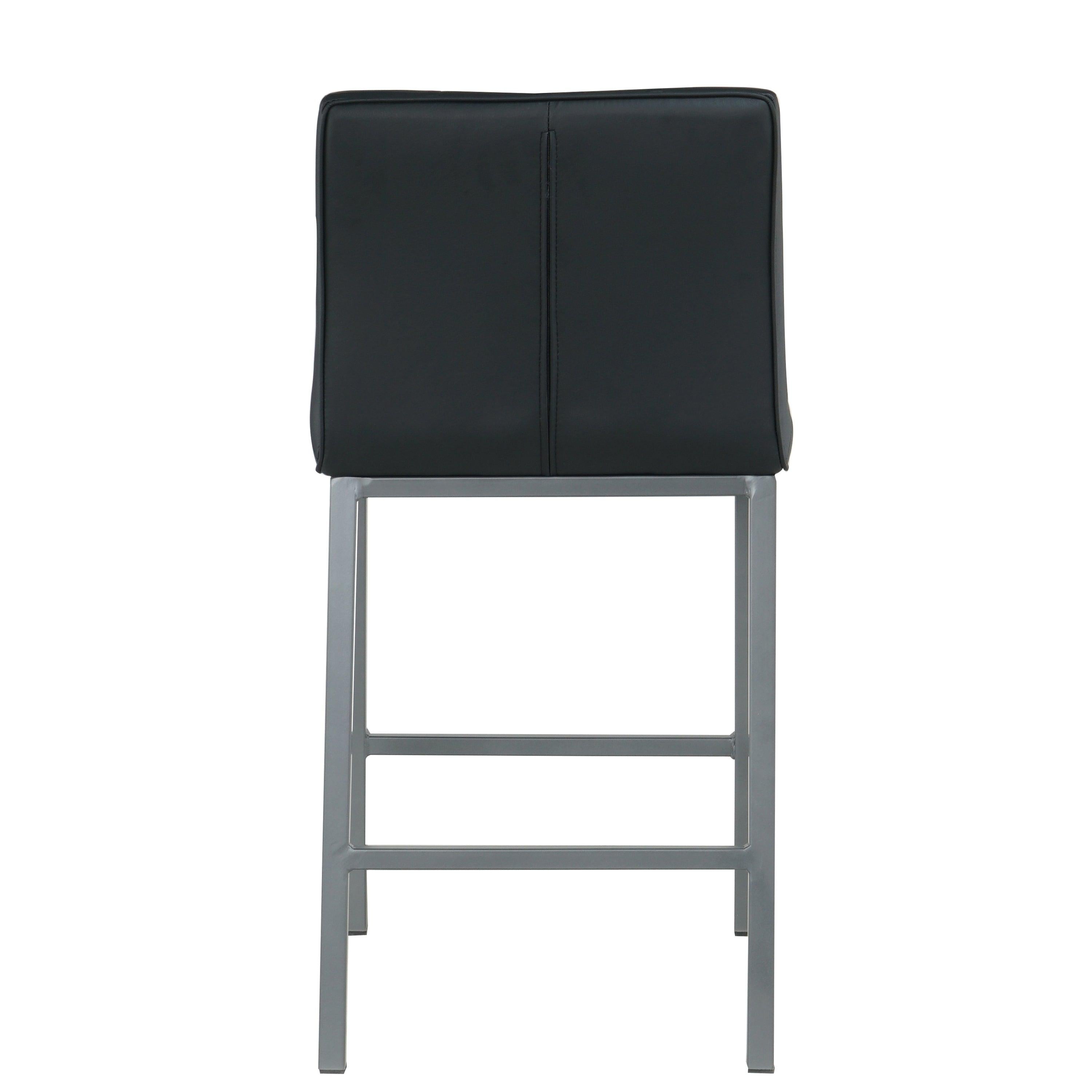 CheapModern Design High Counter Stool metal legs Kitchen Restaurant black pu Bar Chair(set of 2)