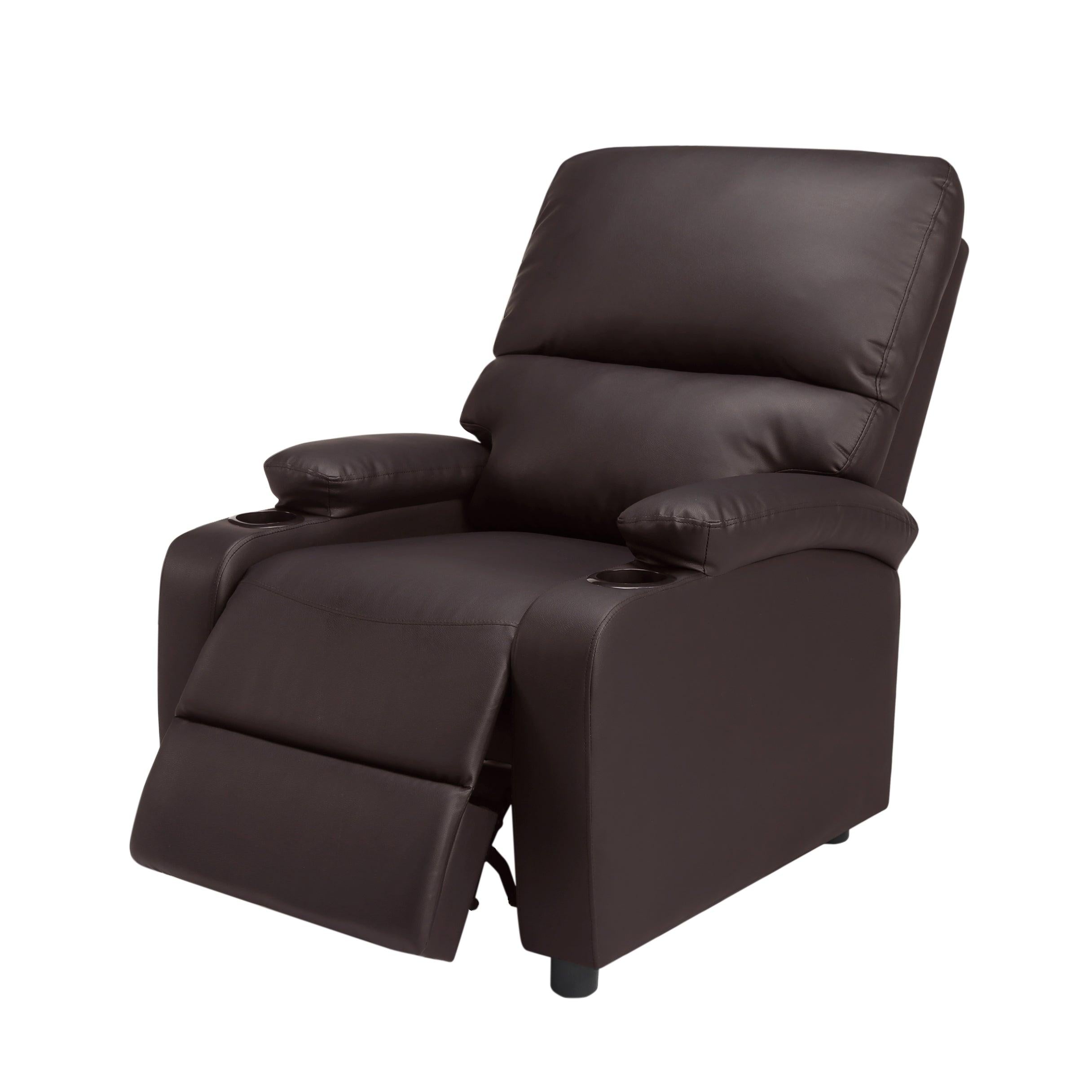 31.5” Faux leather reclining chair Brown Pu