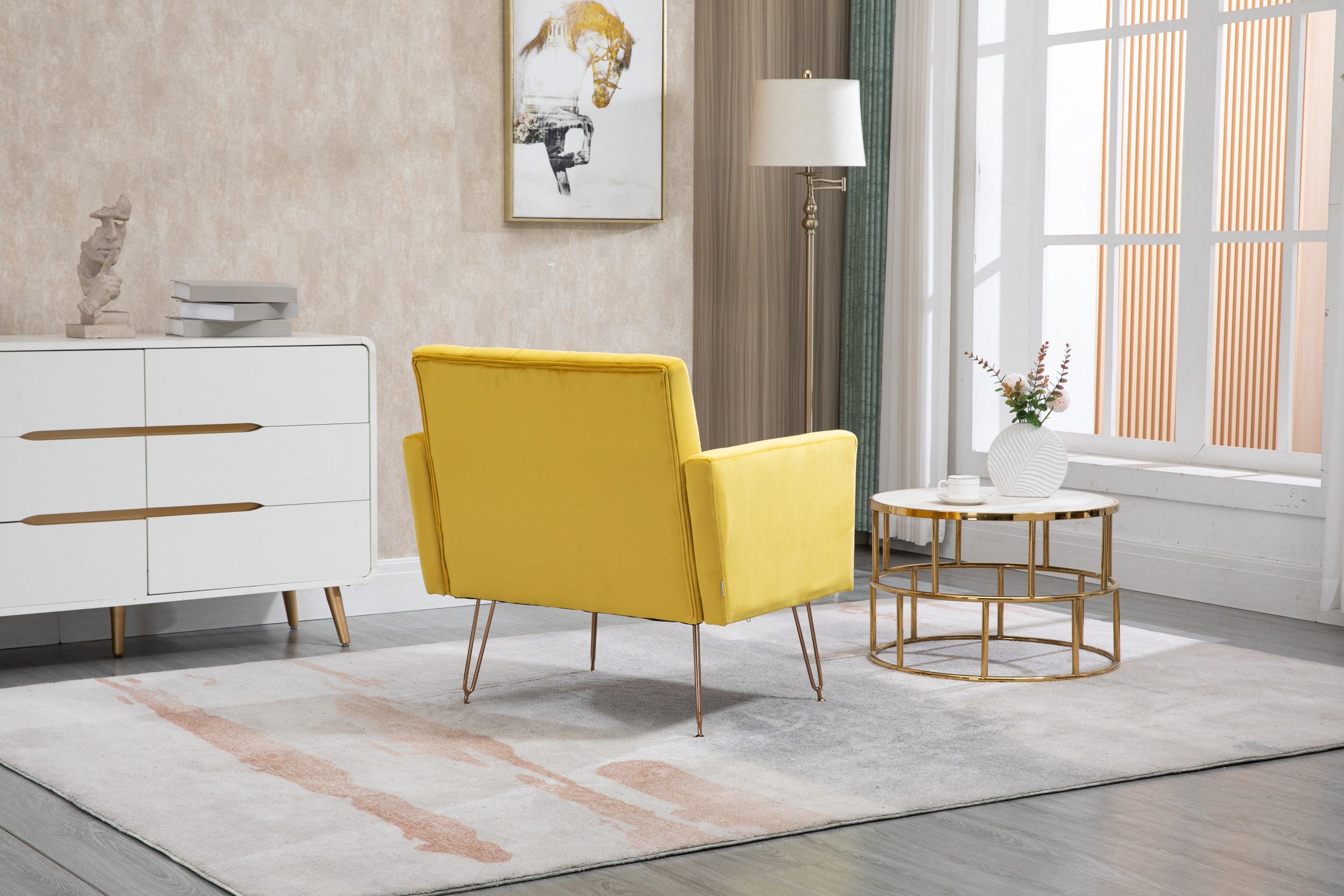 Accent  Chair  ,leisure single sofa  with Rose Golden  feet