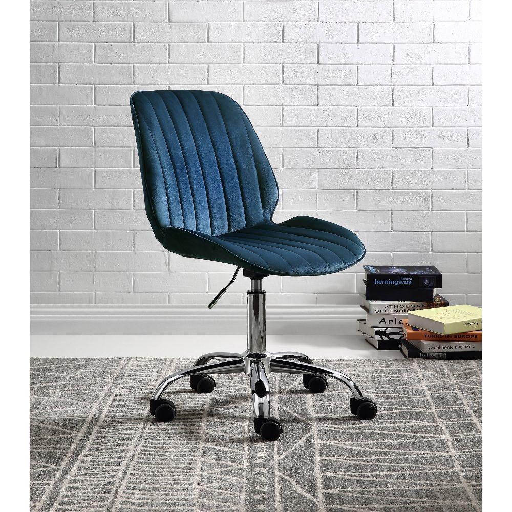 ACME Muata Office Chair, Twilight Blue Velvet & Chrome 92932 image