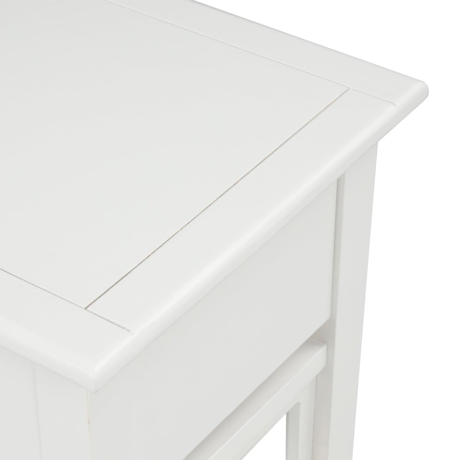 Console Table with 2 Drawers and Bottom Shelf, Entryway Accent Sofa Table (White)