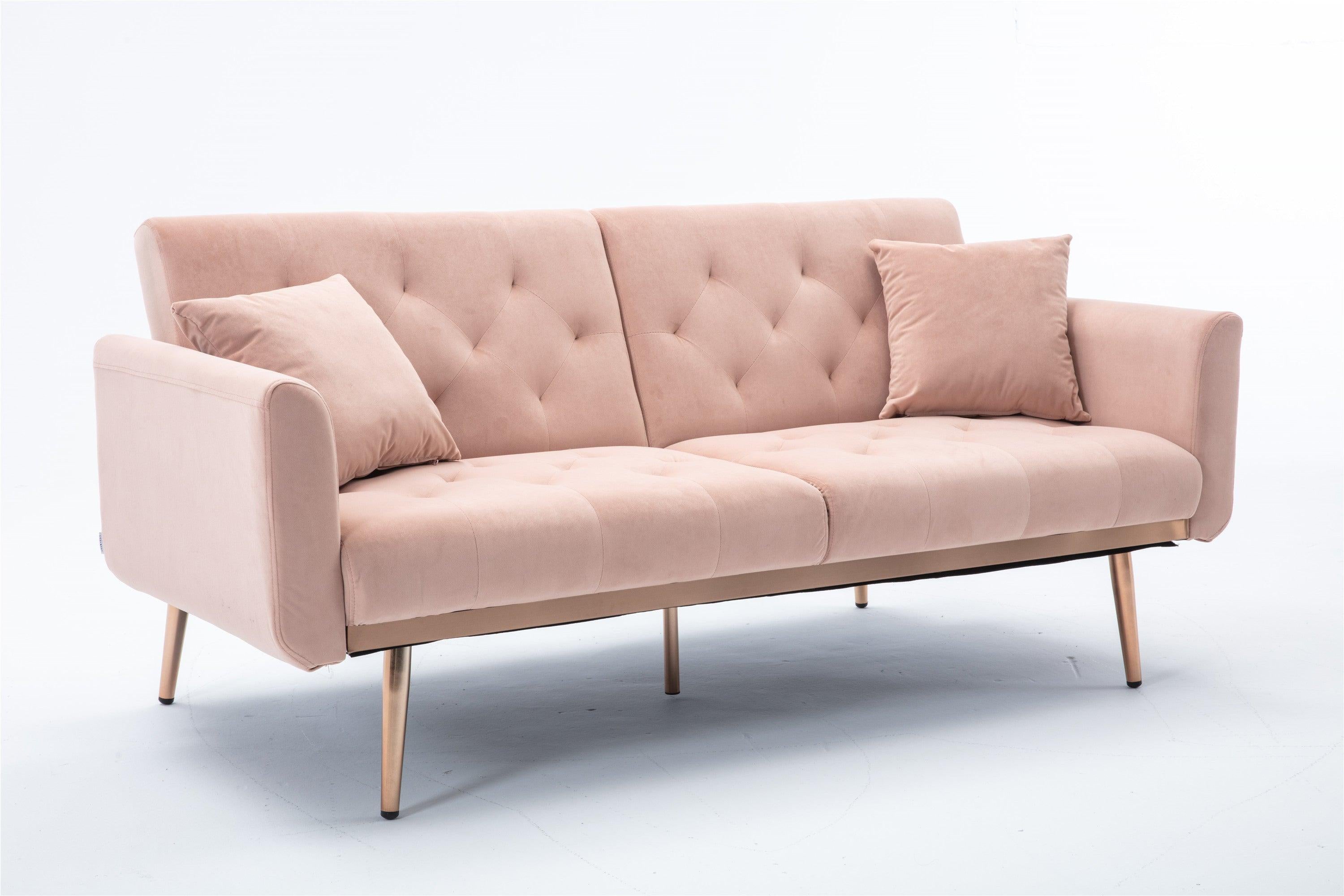 Velvet  Sofa , Accent sofa .loveseat sofa with rose ld metal feet  and