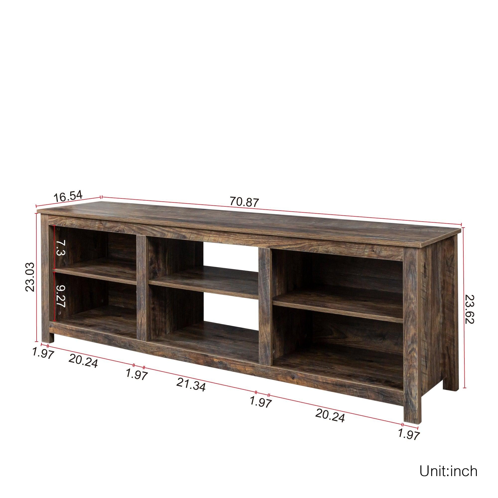 Living room TV stand furniture with 6Storage compartments and 1 shelf cabinet, high-quality particle board