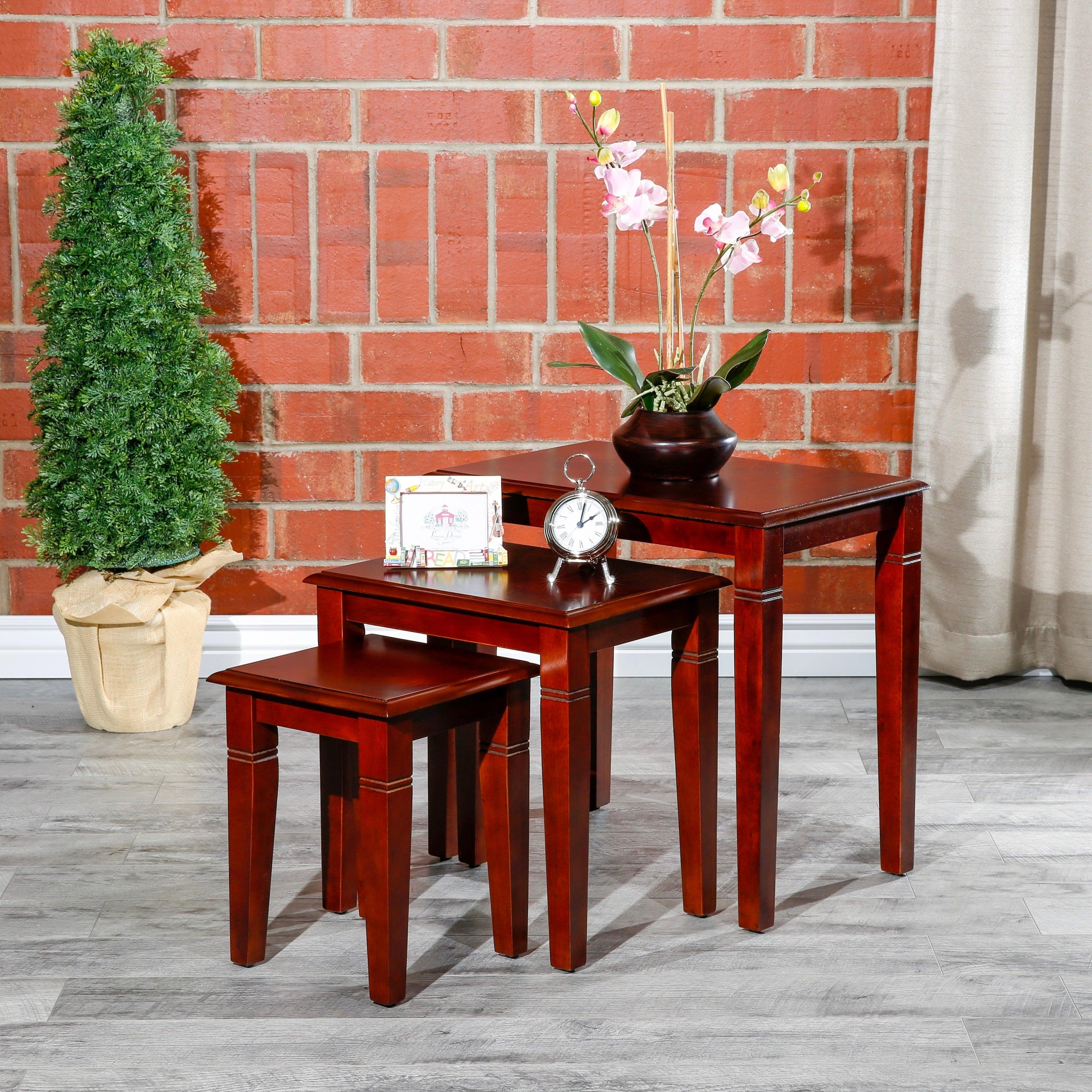 3-Piece Nesting Table Set, Cherry