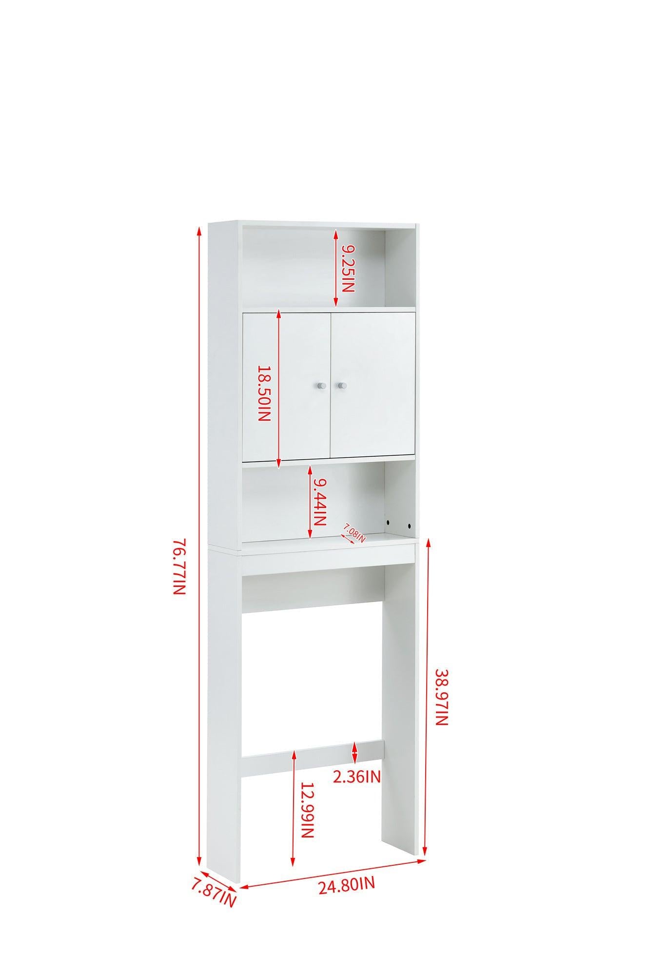 Home Bathroom Shelf Over-The-Toilet, Bathroom SpaceSaver, Bathroom, TolliletStorage cabinet,WHITE,MDF BOARD