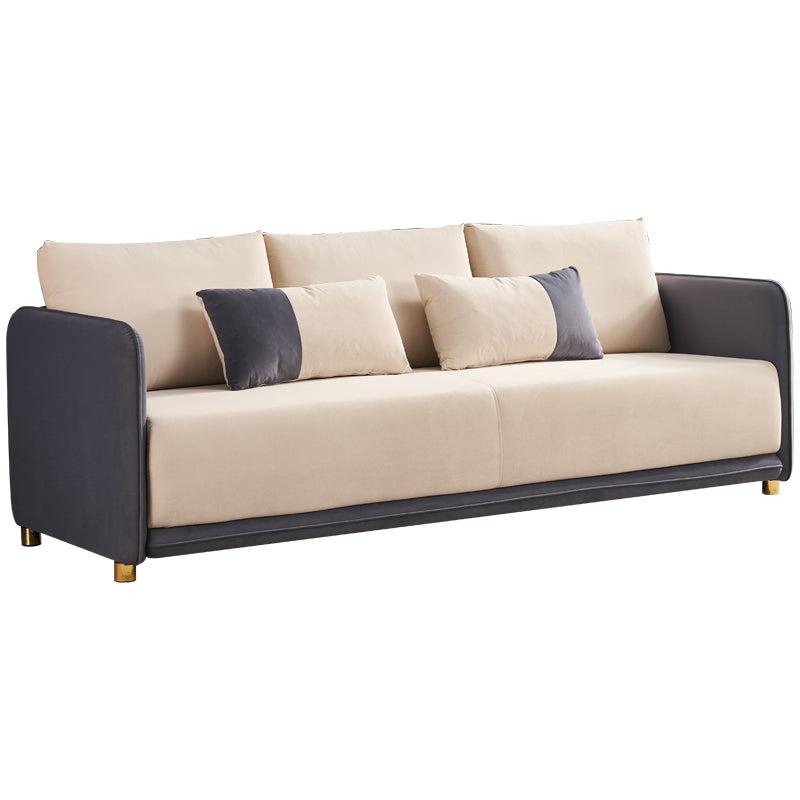 Velvet Sofa BEIGE & GREY Color