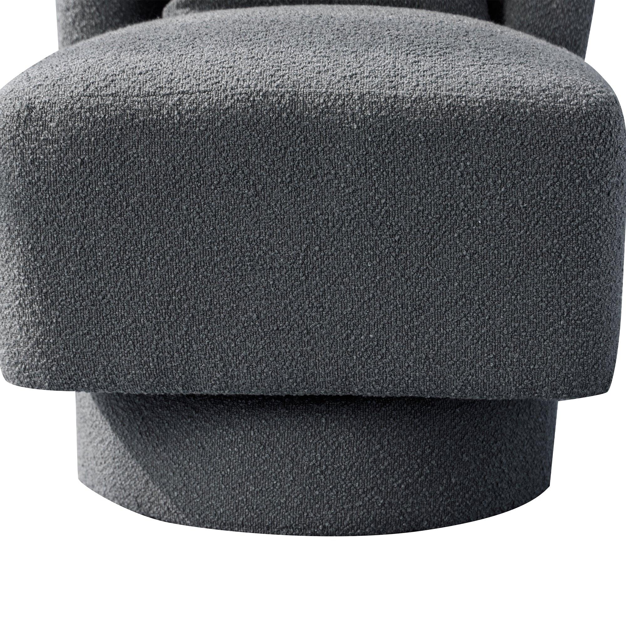 23.6"W Swivel Accent Chair and Comfy Accent Sofa Chair for Living Room, 360 Degree Club Chair, Leisure Chair for Bedroom Living Room Lounge Hotel Office (Gray Boucle)