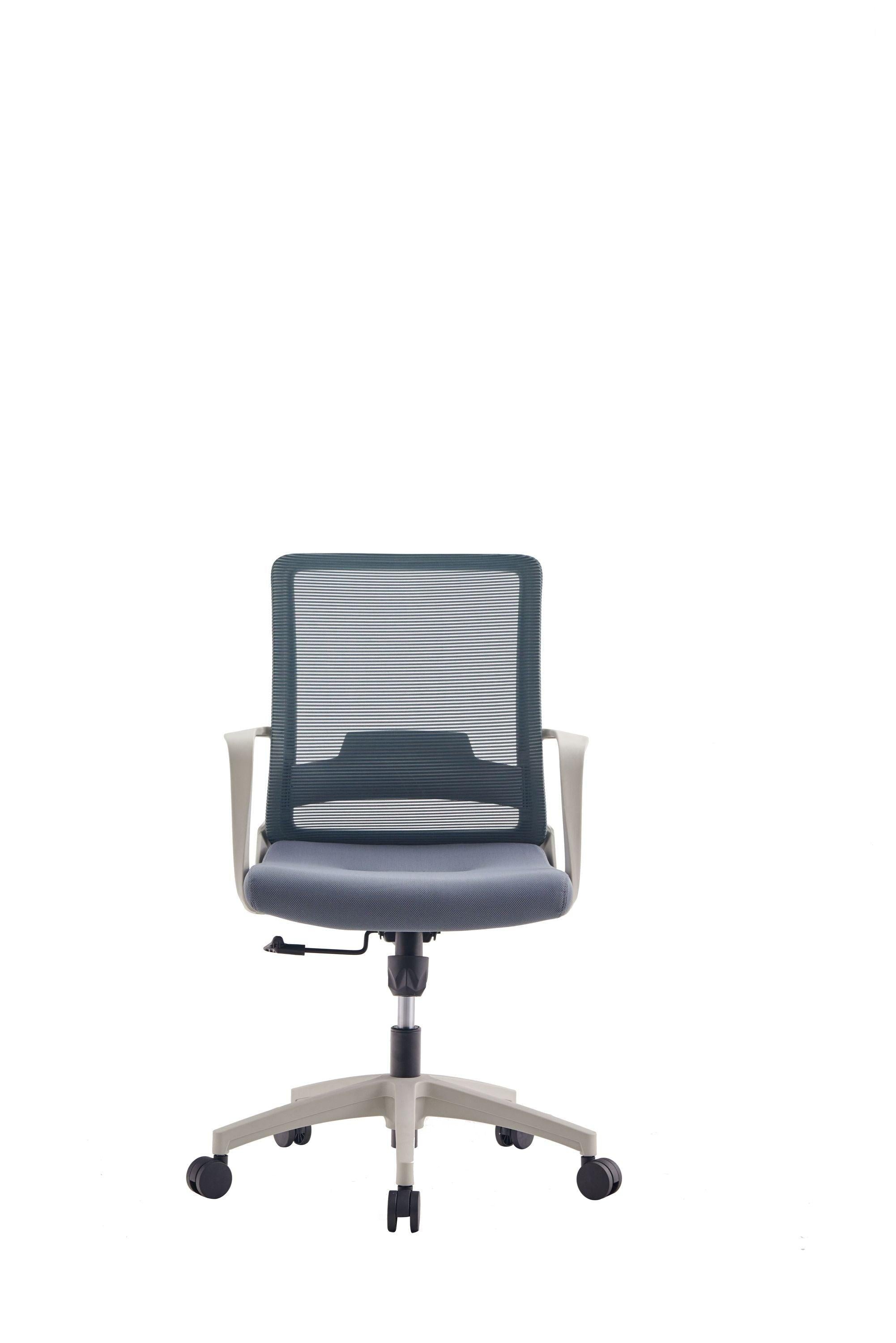 Brynn Swivel Adjustable Height Fixed Armrest Office Chair Smokey Oak and White image