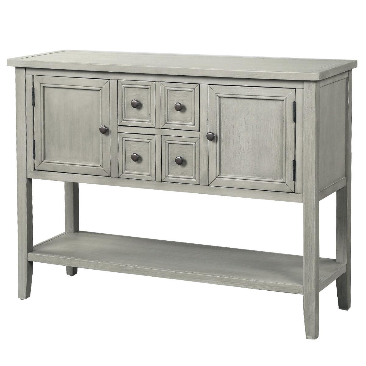 Cambridge Series Buffet Sideboard Console Table with Bottom Shelf (Antique Gray)