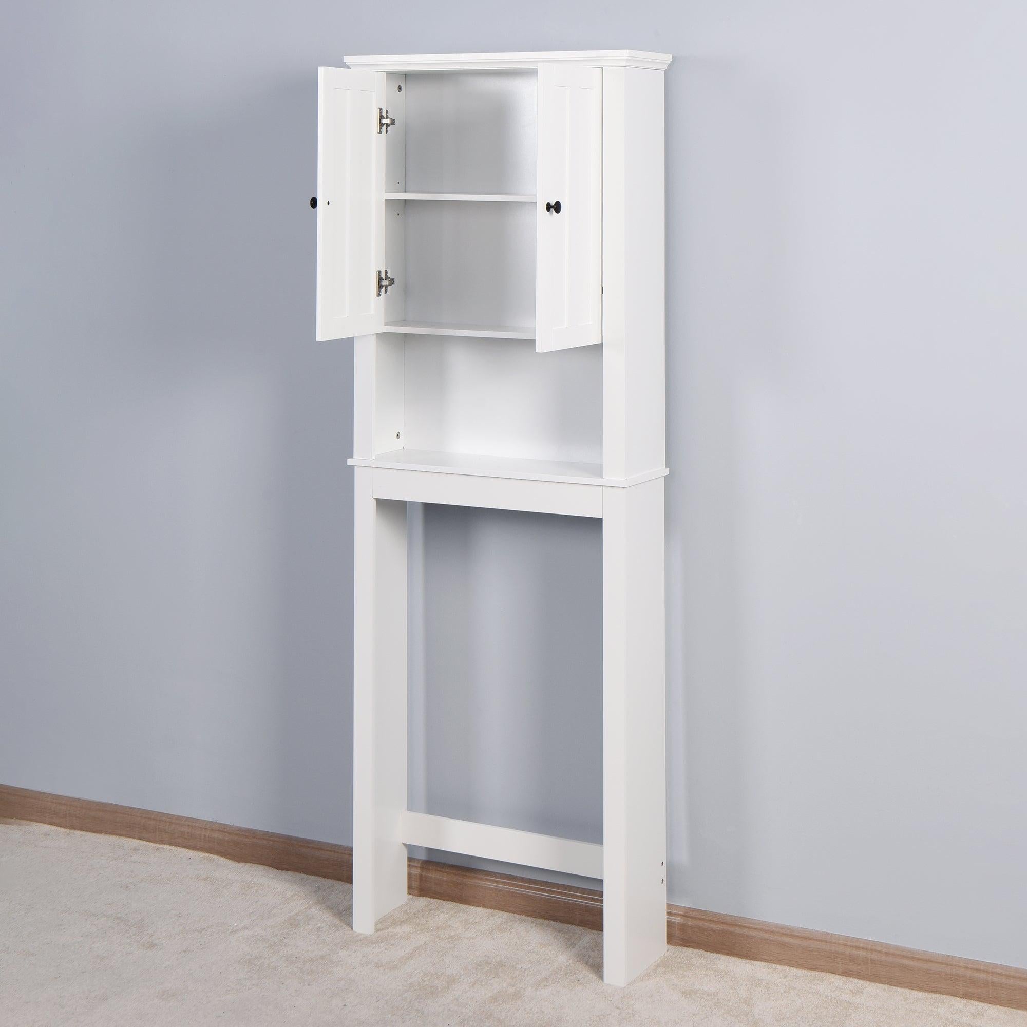 Bathroom WoodenStorage Cabinet Over-The-Toilet Space Saver with a Adjustable Shelf 23.62x7.72x67.32 inch