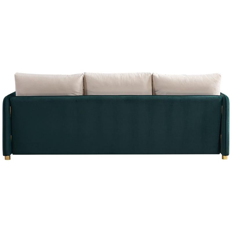 Velvet Sofa BEIGE & GREEN Color