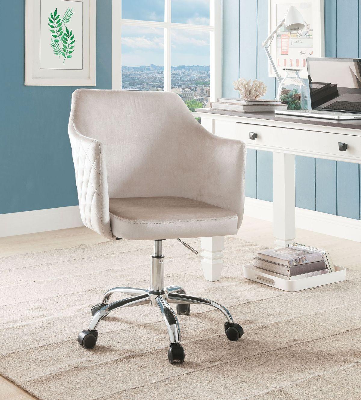 ACME Cosgair Office Chair in Champagne Velvet & Chrome 92506 image