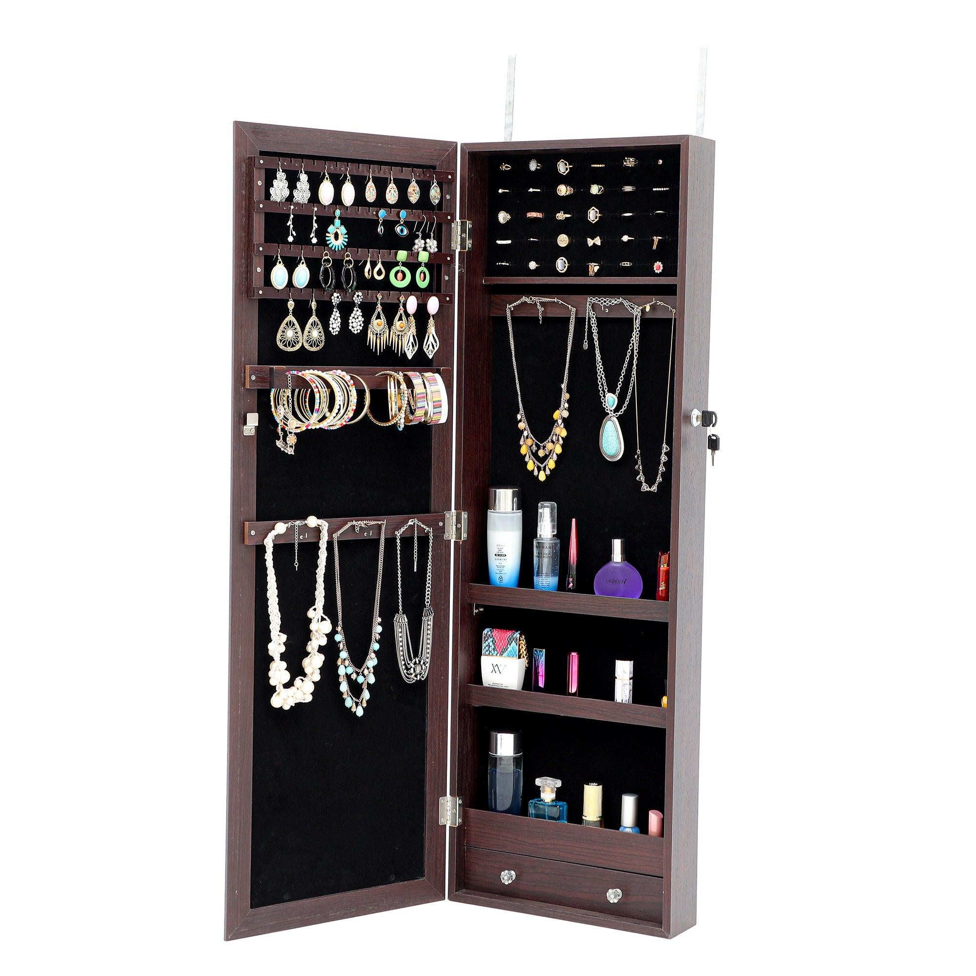 Fashion Simple JewelryStorage Mirror Cabinet Can Be Hung On The Door Or Wall