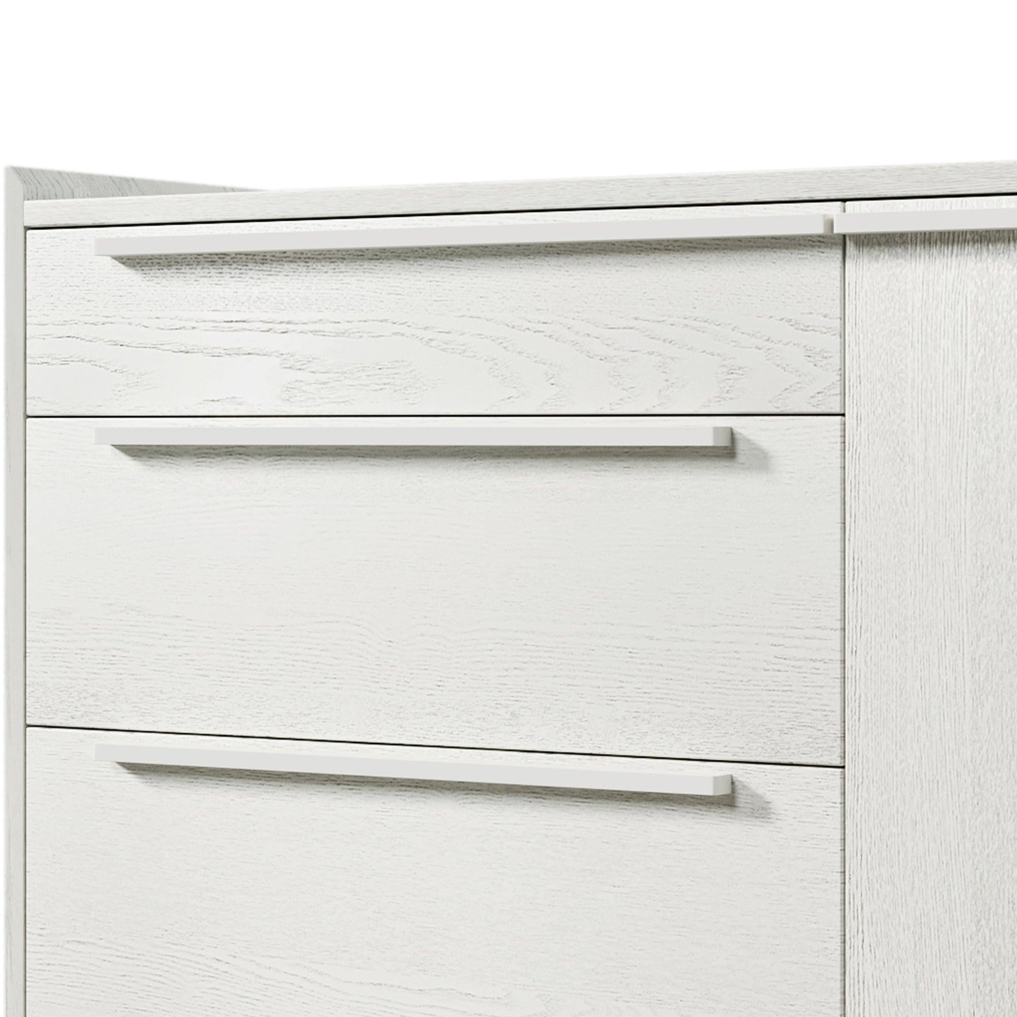 Modern Style Manufactured Wood 3-Drawer Dresser with Solid Wood Legs, White