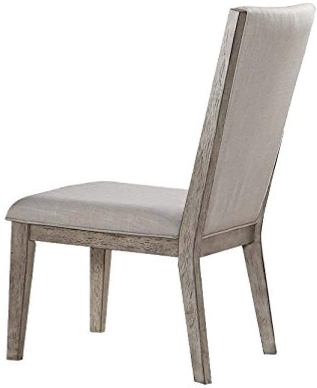 ACME Rocky Side Chair (Set-2) in Fabric & Gray Oak 72862