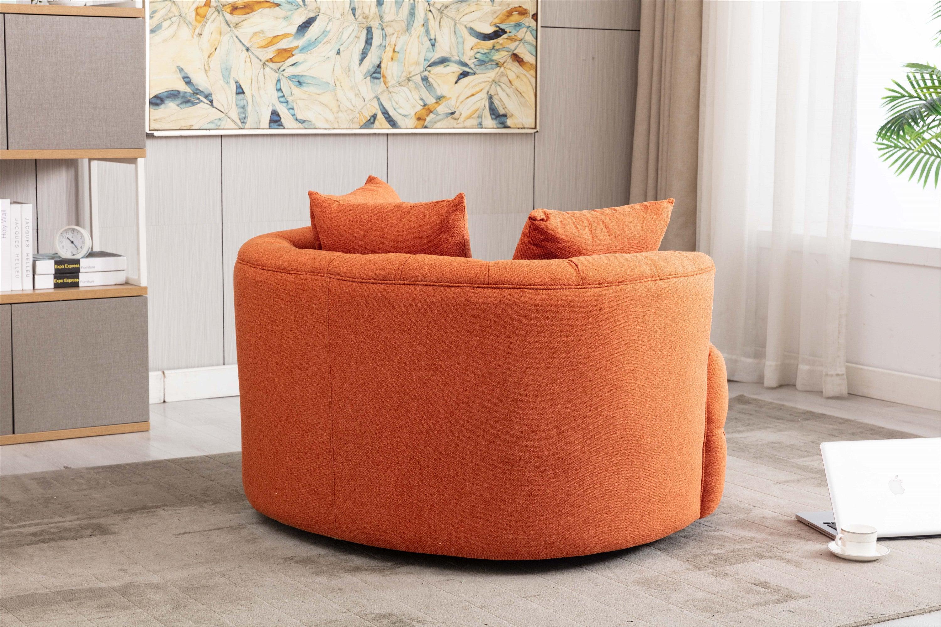 Modern  Akili swivel accent chair  barrel chair  for hotel living room /Modern  leisure chair Orange