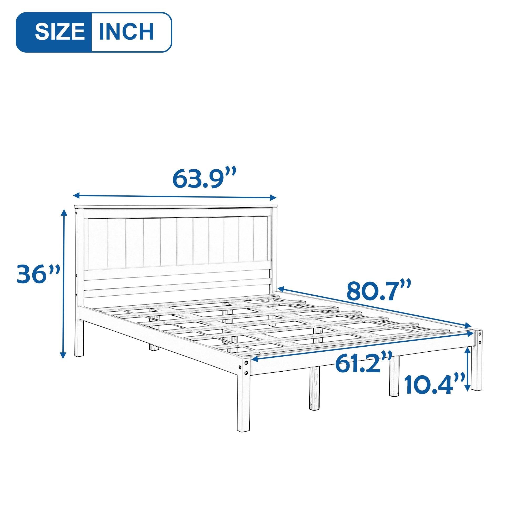 Platform Bed Frame with Headboard , Wood Slat Support , No Box Spring Needed ,Queen,Espresso