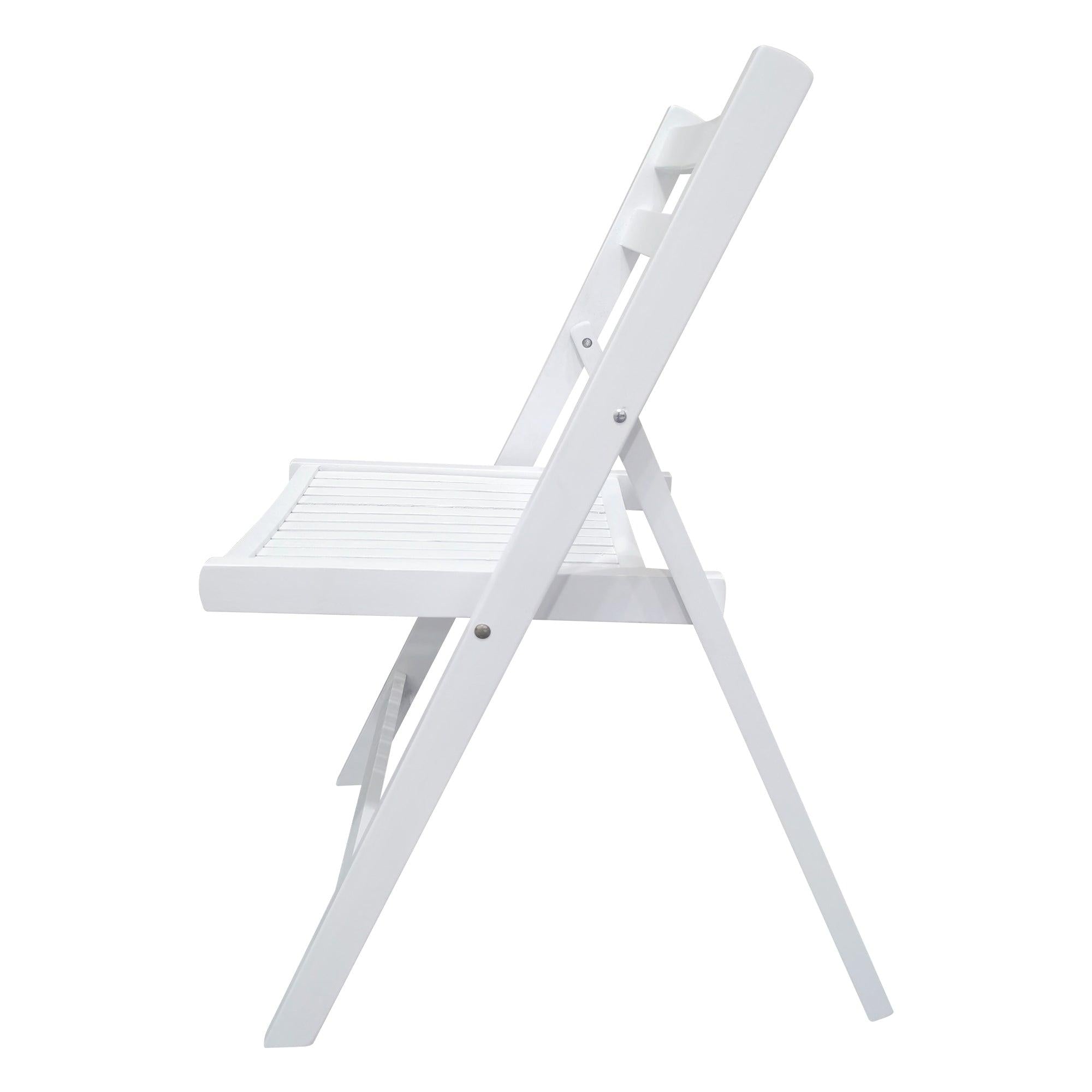 Furniture Slatted Wood Folding Special Event Chair - White, Set of 4 ，FOLDING CHAIR, FOLDABLE STYLE