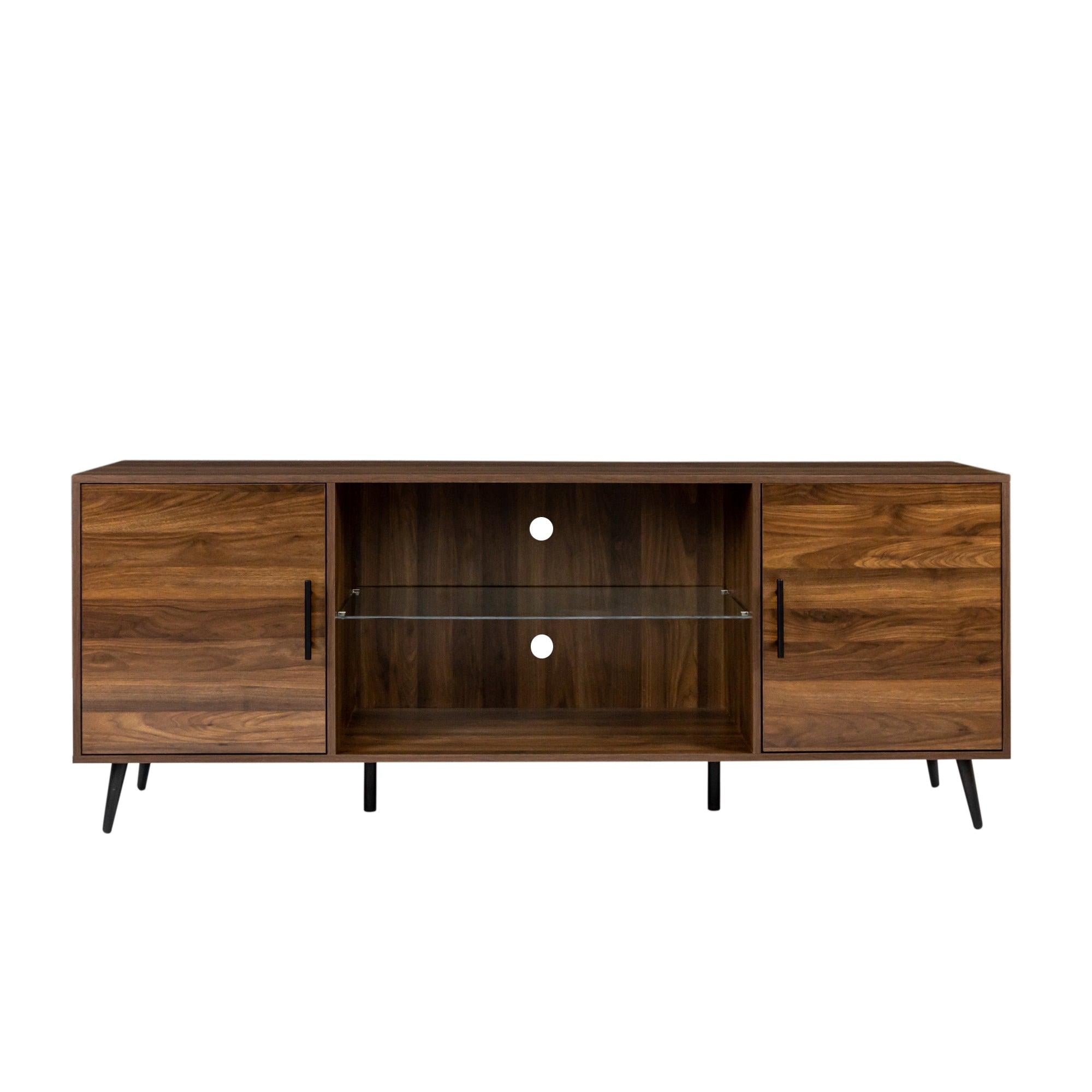 TV Stand Mid-Century WoodModern Entertainment Center AdjustableStorage Cabinet TV Console for Living Room