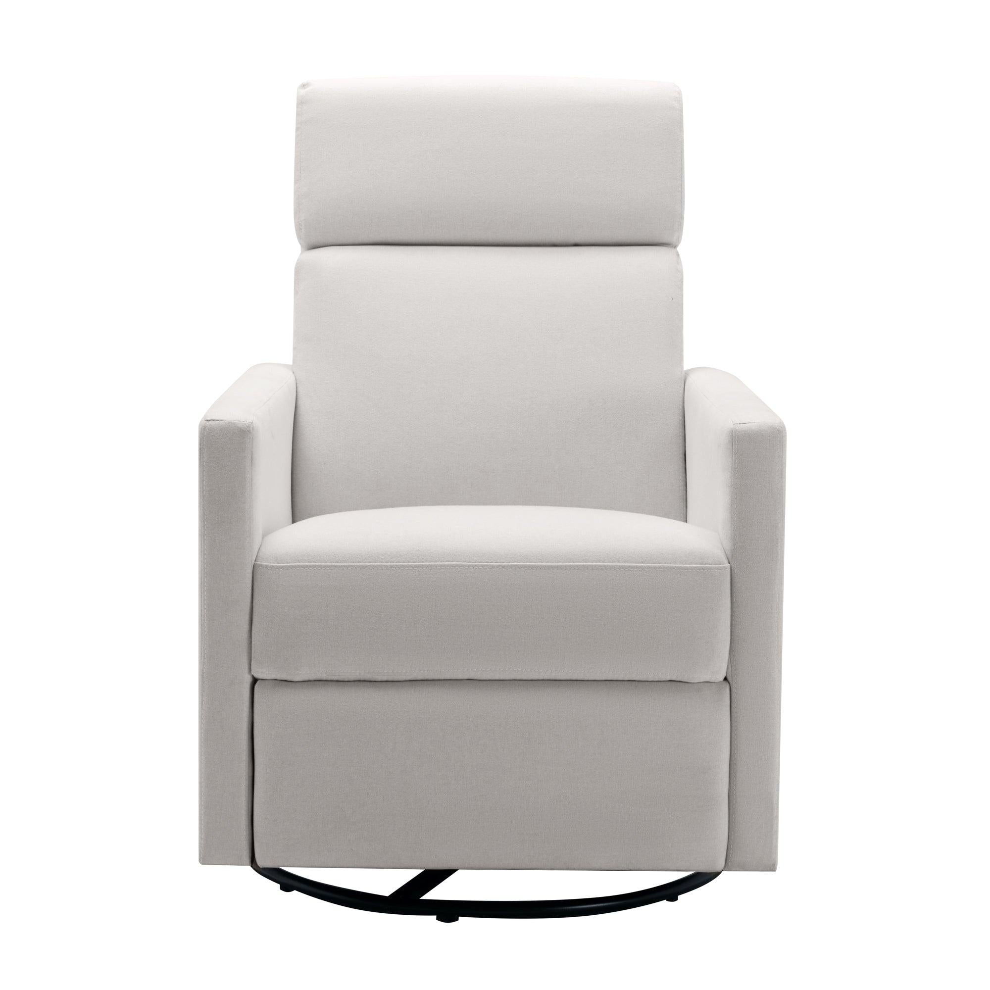 Modern Upholstered Rocker Nursery Chair Plush Seating Glider Swivel Recliner Chair, Beige