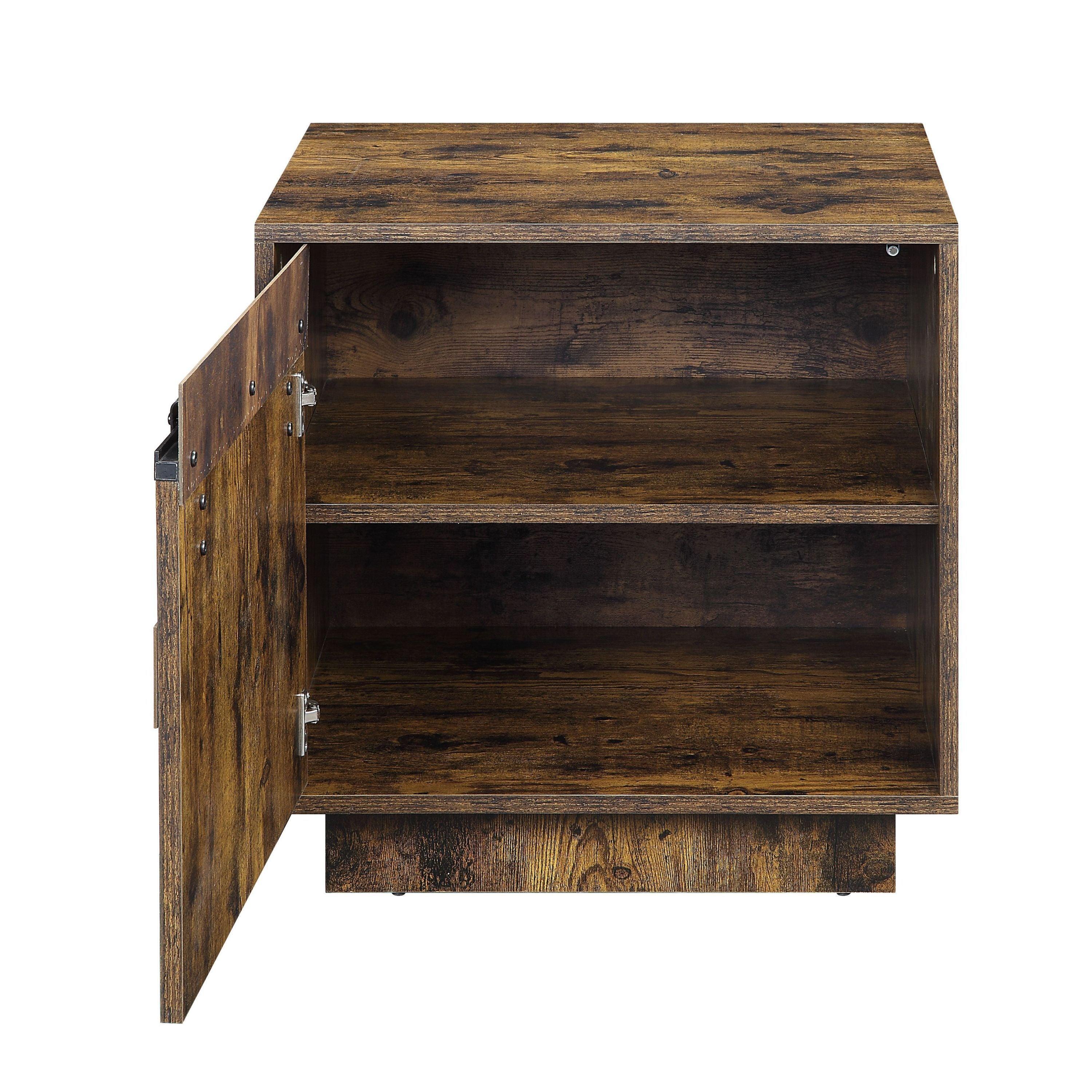 ACME Bellarosa END TABLE Rustic Oak Finish LV01443