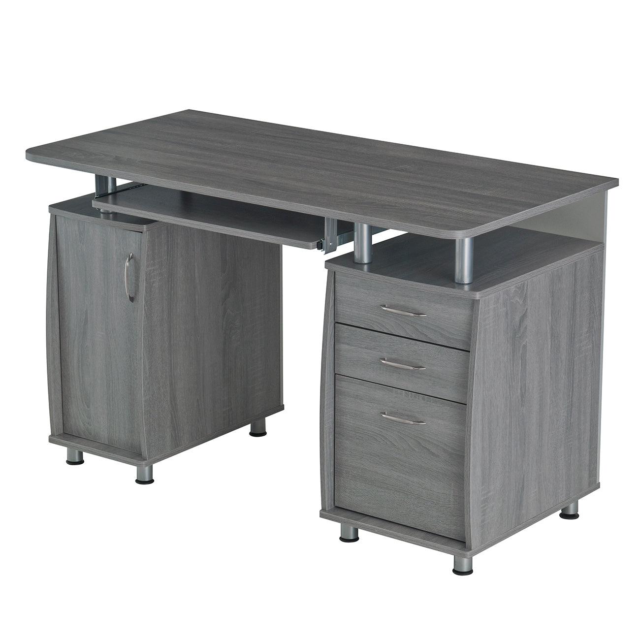 Techni Mobili Complete Workstation Computer Desk withStorage, Grey